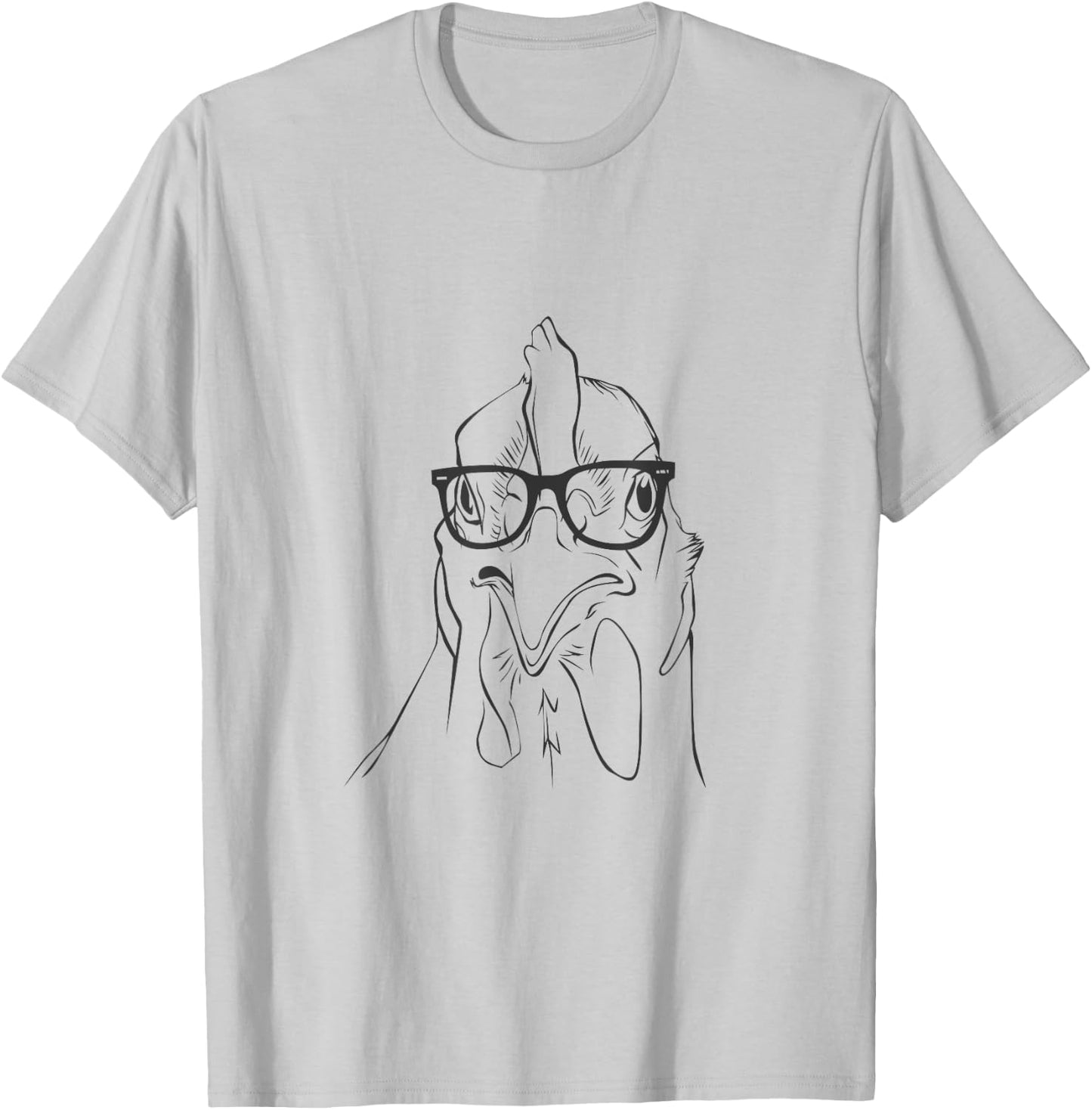 Vintage Hipster Chicken Spectacles Rooster Eye Glasses Gift T-Shirt - T-Shirt | Ash