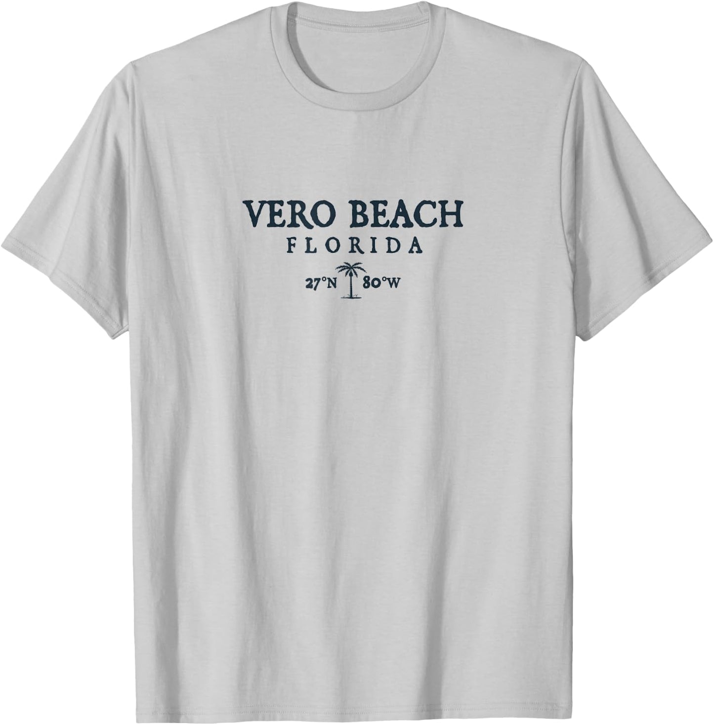 Vero Beach Florida Palm Tree Surf Beach Gift Men Women T-Shirt - T-Shirt | Ash