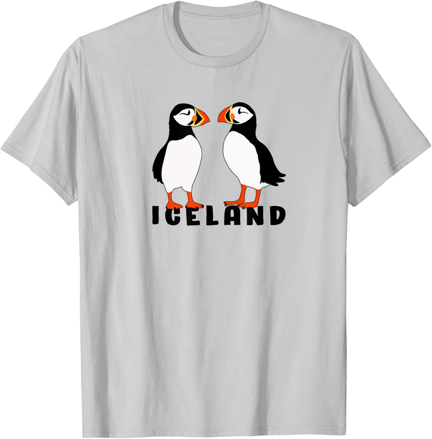 Two Cute puffins from Iceland T-Shirt - T-Shirt | Ash