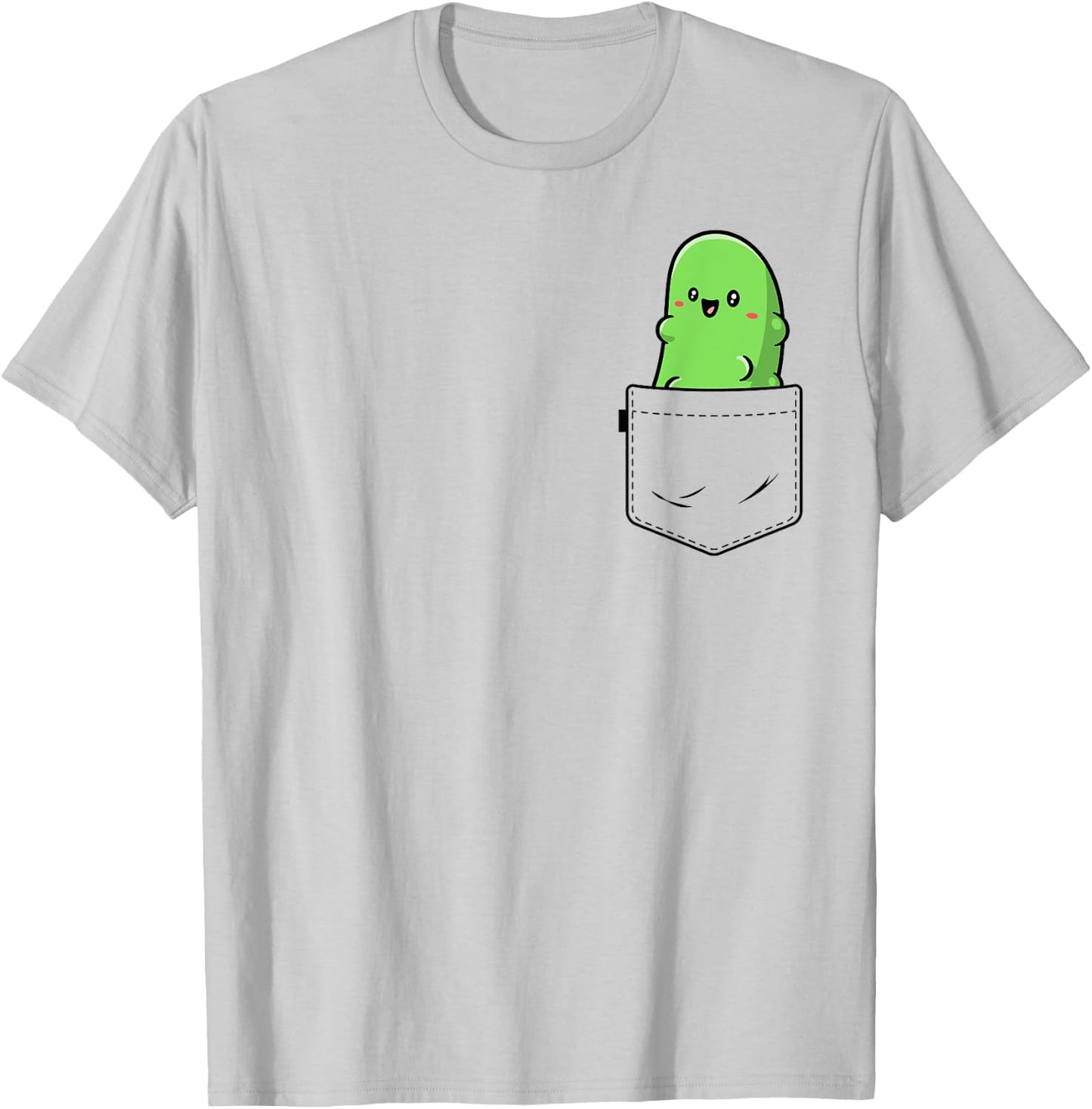Pocket Pickle Funny Vegetable Cucumber Vegan T-Shirt - T-Shirt | Ash