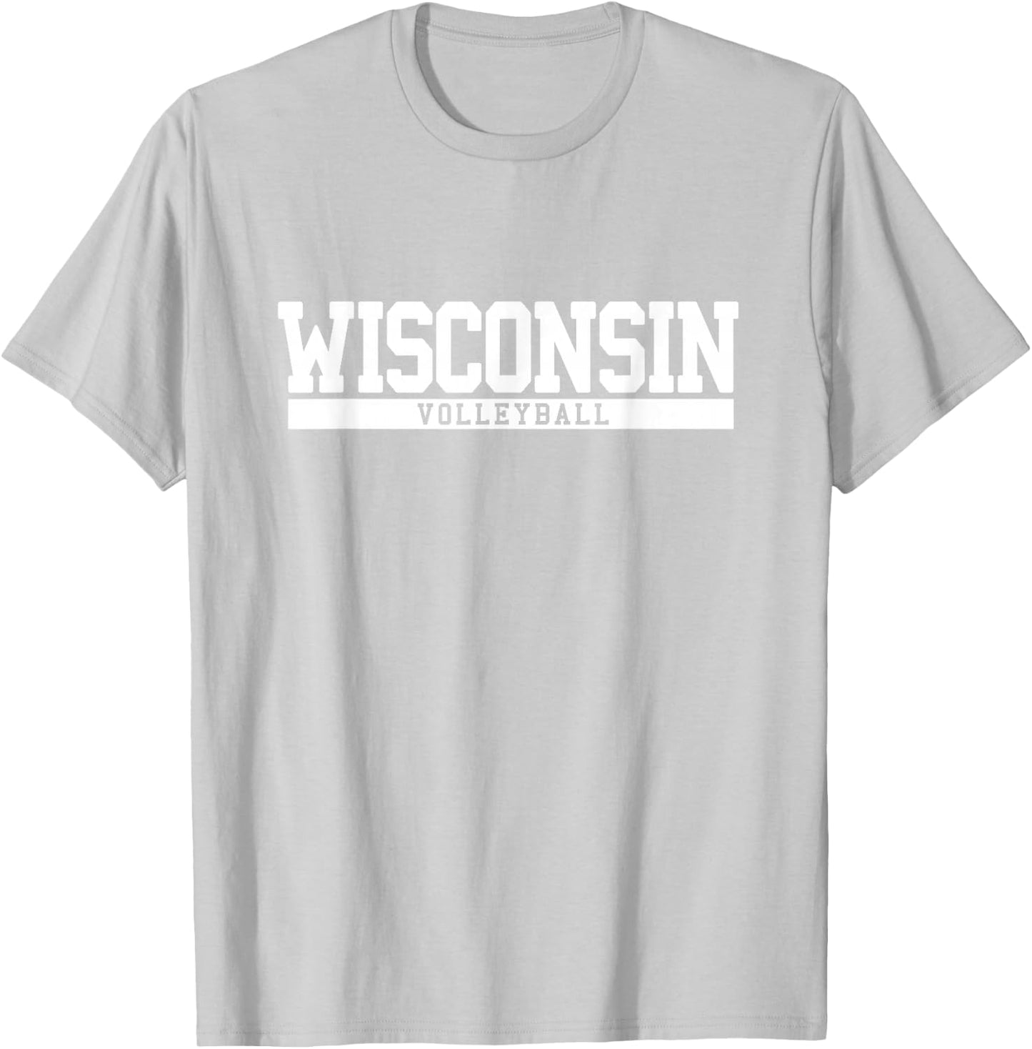 Wisconsin Volleyball -Adults Red Small Classic Fit Short Sleeve Modern Classic Fit Volleyball T-Shirt - T-Shirt | Ash