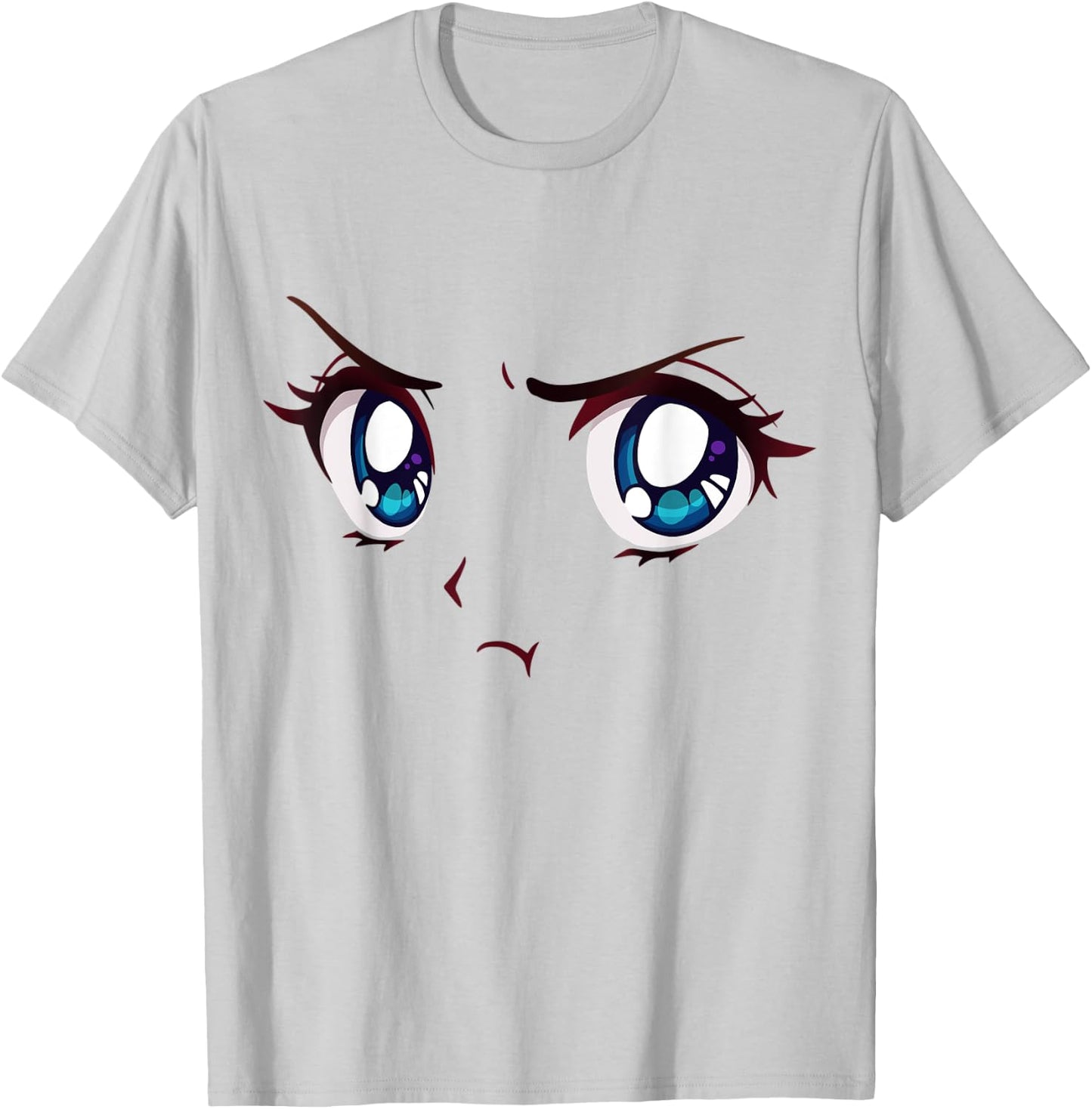 Angry Anime Eyes Shirt Face Mood Aesthetic Anime Merch T-Shirt - T-Shirt | Ash