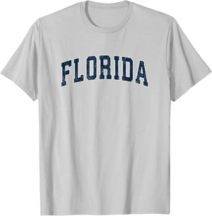 Florida FL Vintage Sports Design Navy Design T-Shirt - T-Shirt | Ash