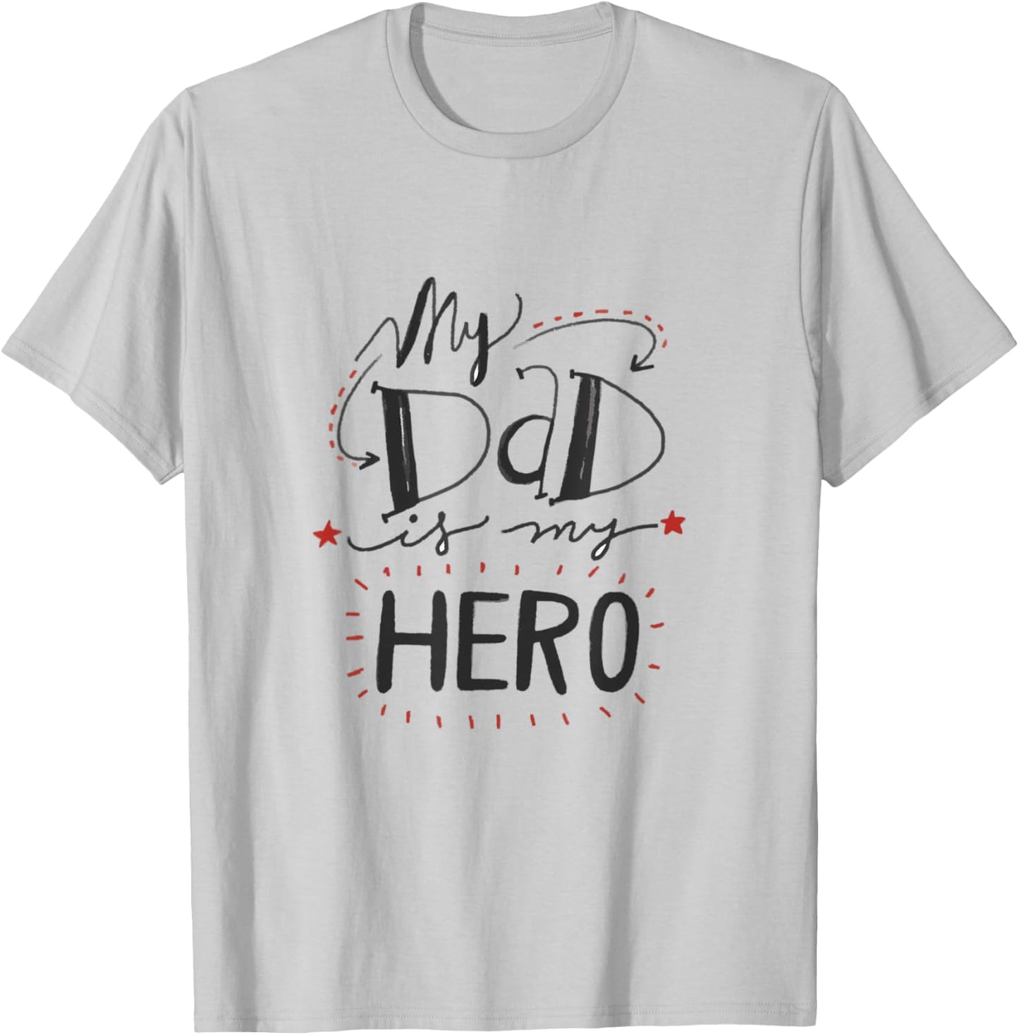Fathers Day T Shirts For Kids My Dad Is My Hero Cute Design T-Shirt - T-Shirt | Ash