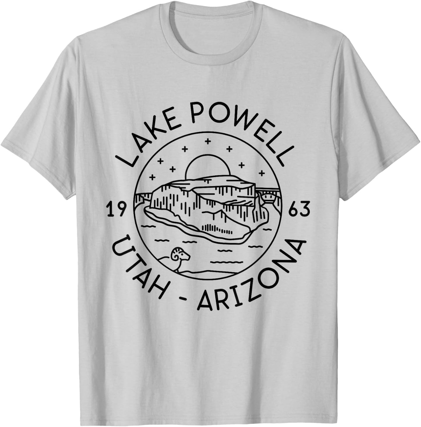 Lake Powell Reservoir 1963 Utah Arizona T-Shirt - T-Shirt | Ash
