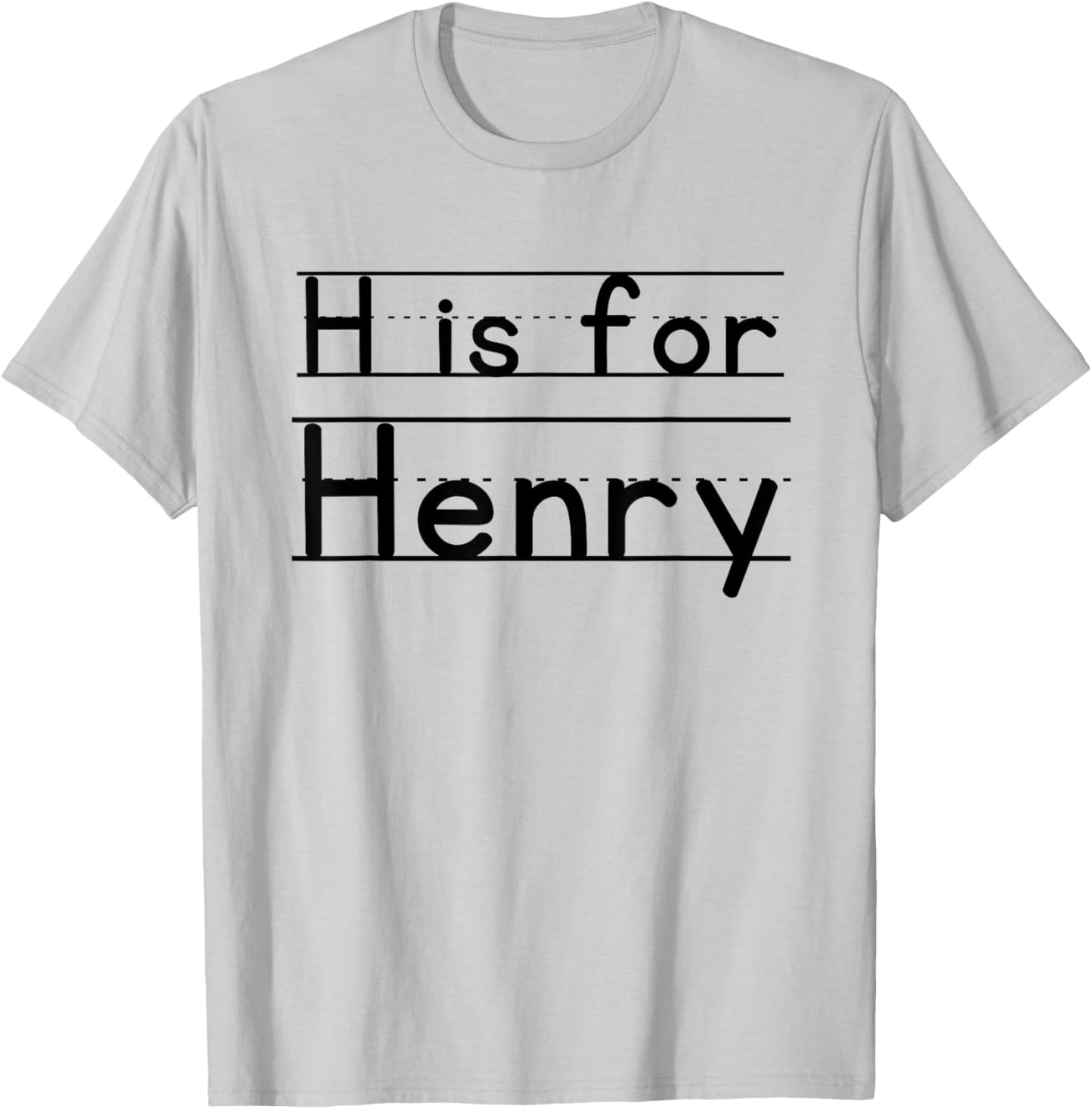 Funny School Kid Name H is For Henry Funny PreK For Boys T-Shirt - T-Shirt | Ash