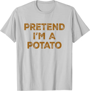 Pretend I'm A Potato Lazy Halloween Costume T-Shirt - T-Shirt | Ash
