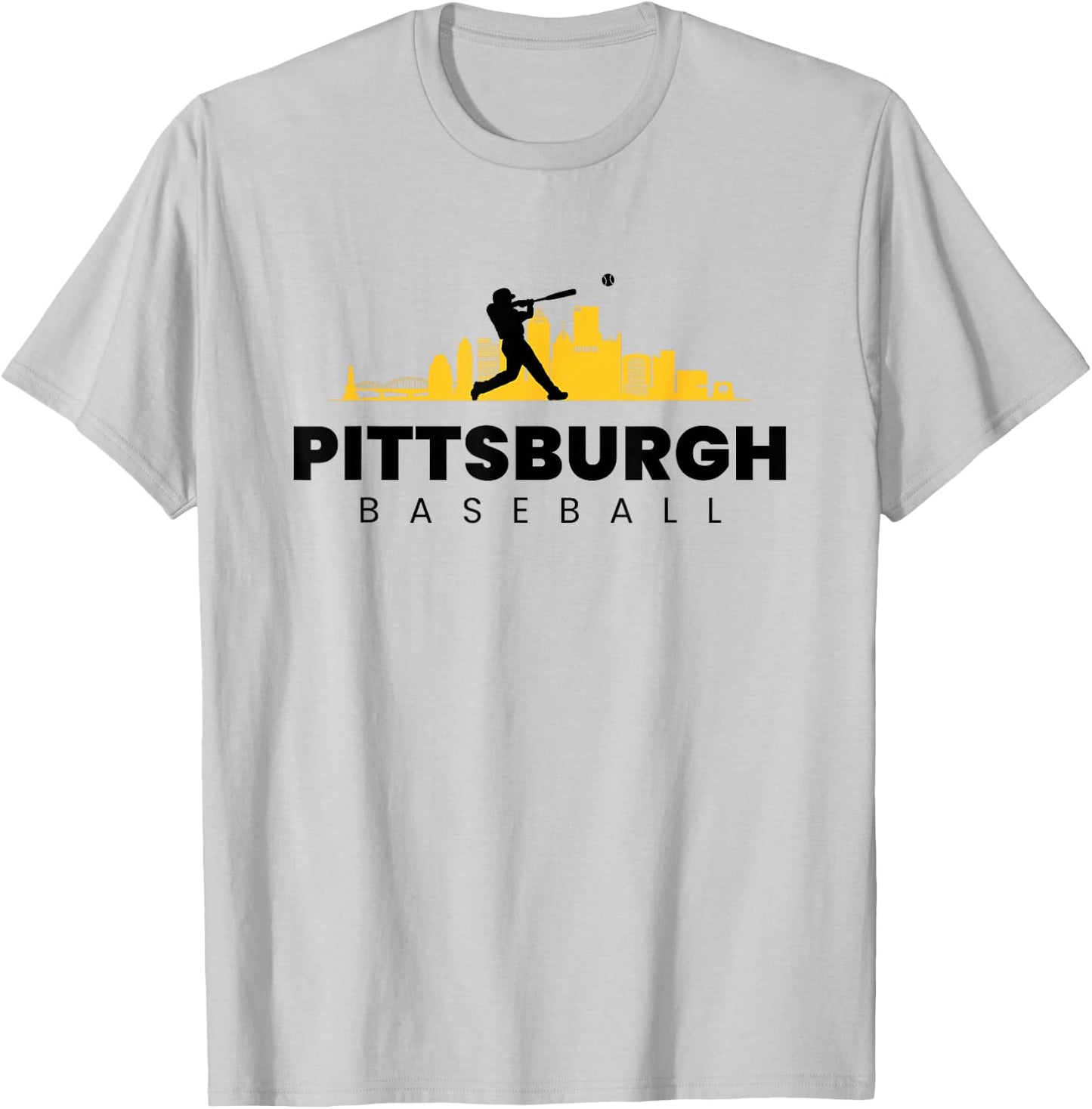 Pittsburgh Baseball Vintage Minimalist Retro Baseball Lover T-Shirt - T-Shirt | Ash