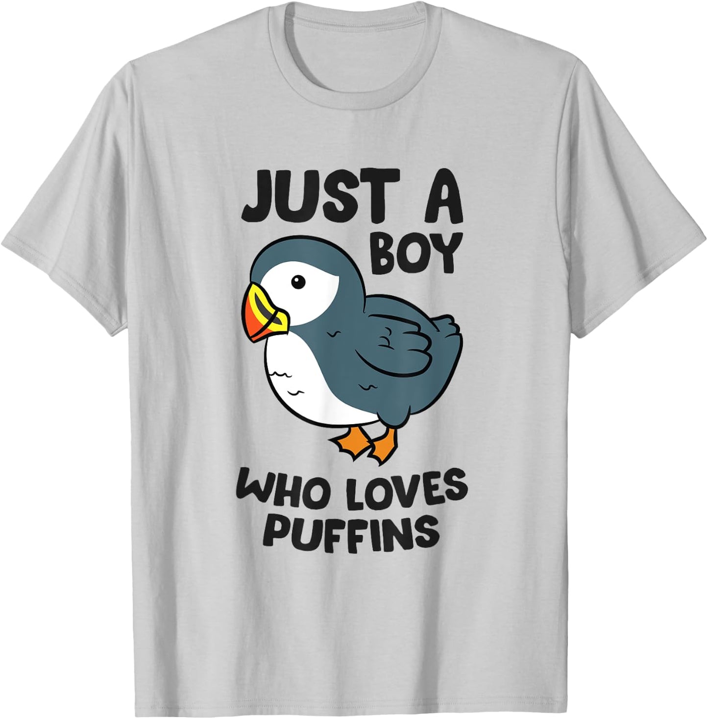 Just a Boy Who Loves Puffins T-Shirt - T-Shirt | Ash