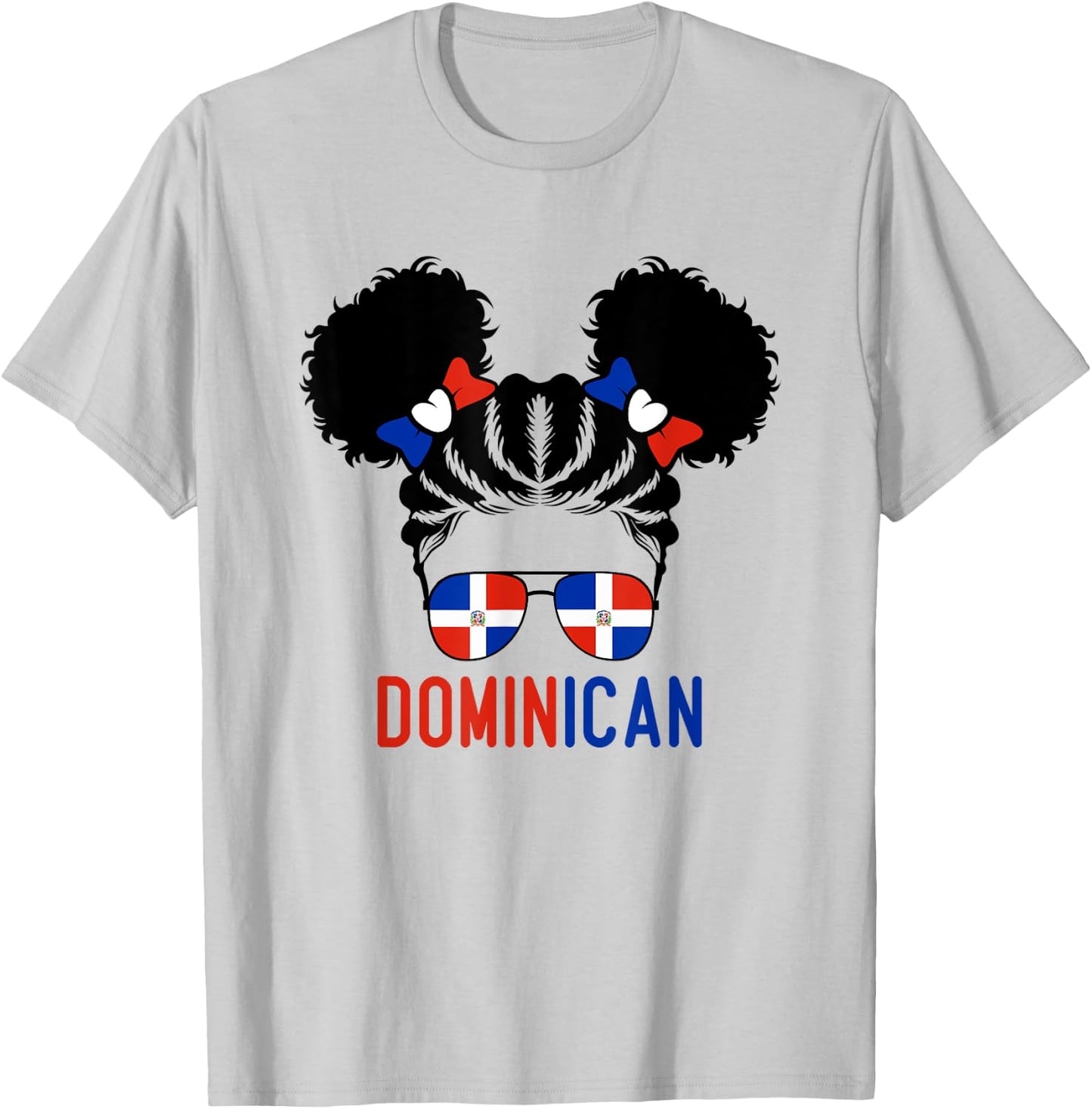 Afro Dominican Girl Baby Kids Youth Republic Dominicana Flag T-Shirt - T-Shirt | Ash