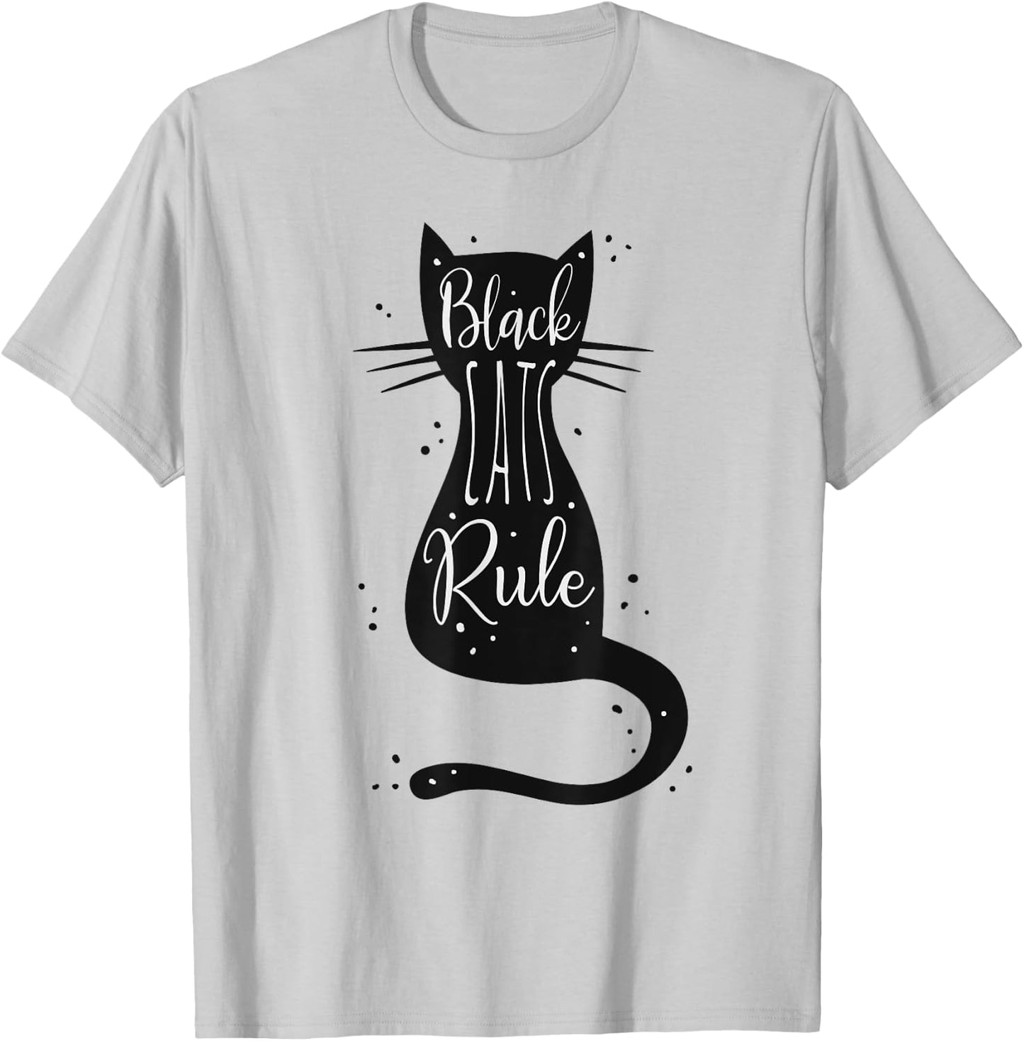 Black Cats Rule Funny Cat Lover Gifts Love Kittens Women Kids T-Shirt - T-Shirt | Ash