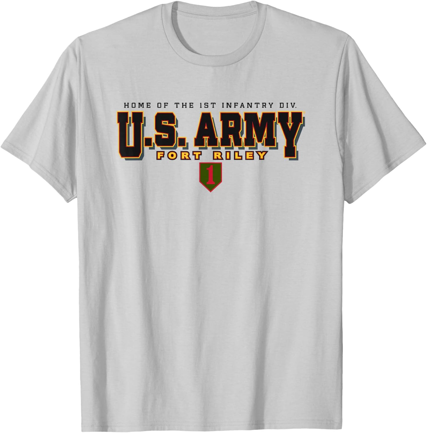 Fort Riley United States Army Military Officially Licensed T-Shirt - T-Shirt | Ash