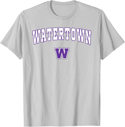 Watertown High School Purple Tigers T-Shirt - T-Shirt | Ash