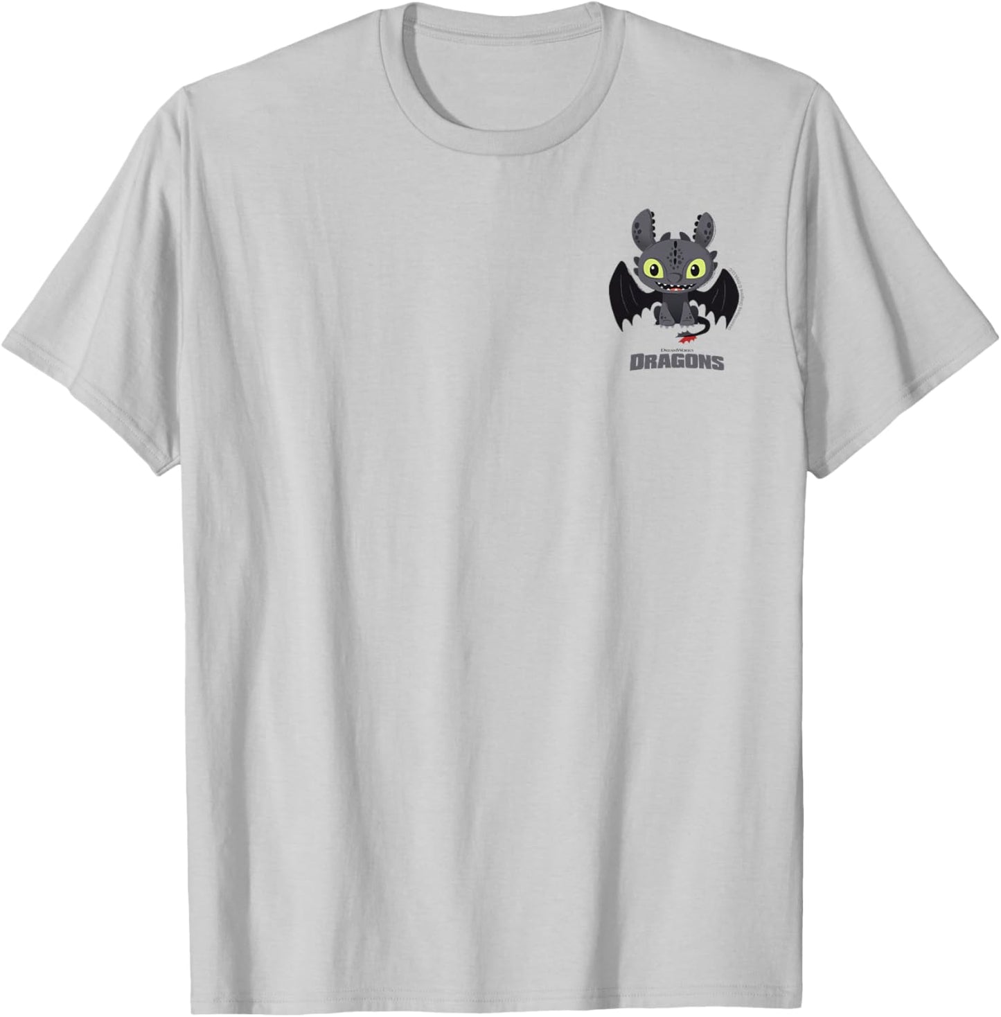 How to Train Your Dragon Toothless Chibi Pocket Logo T-Shirt - T-Shirt | Ash