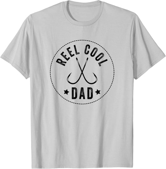 Reel Cool Dad, Dads Who Fish, Fisherman T-Shirt - T-Shirt | Ash