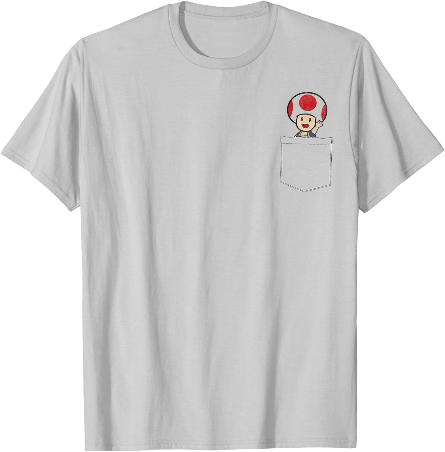 Super Mario Toad Pocket T-Shirt - T-Shirt | Ash