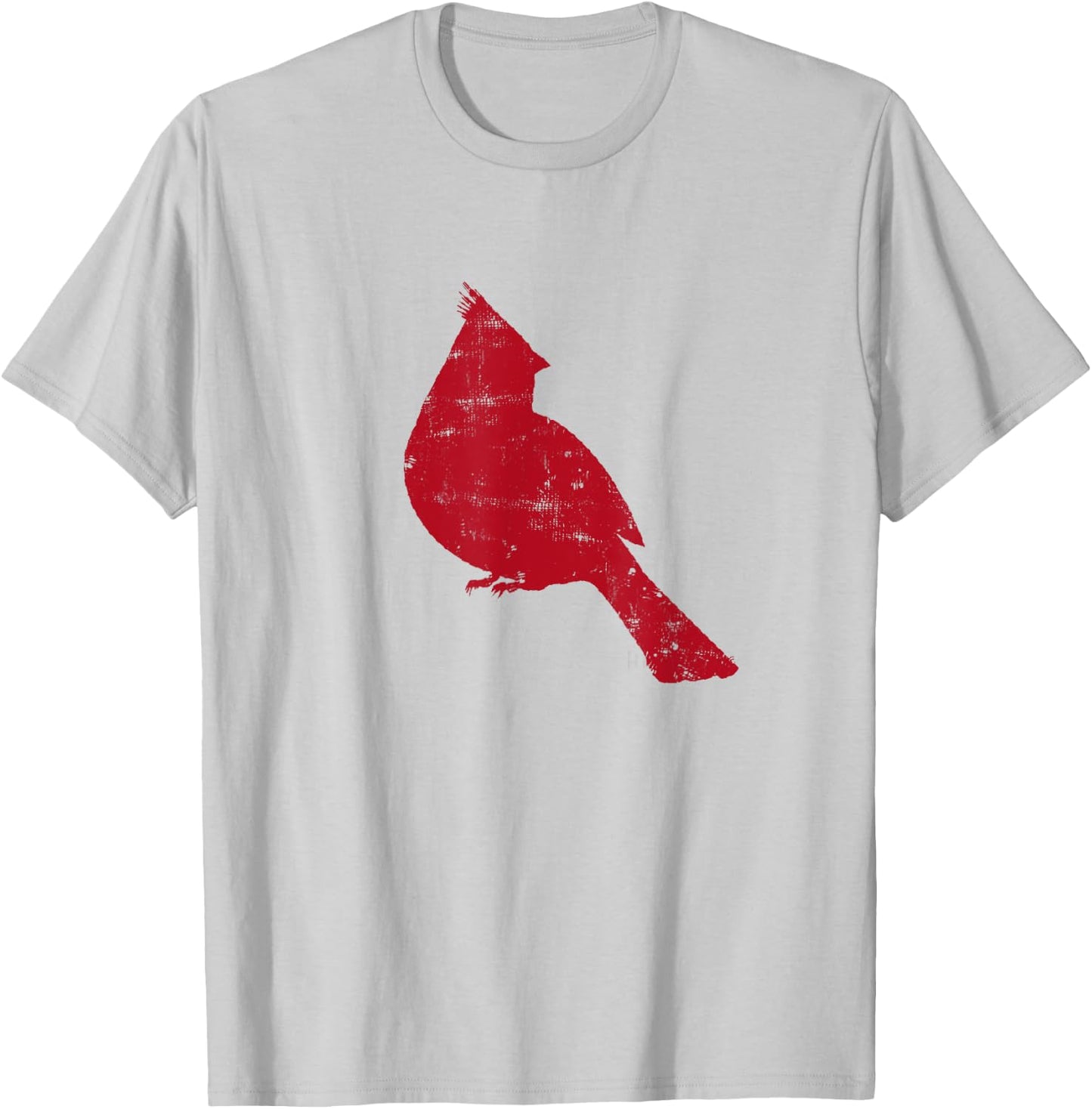 Bright Red Cardinal Bird Silhouette T-Shirt - T-Shirt | Ash