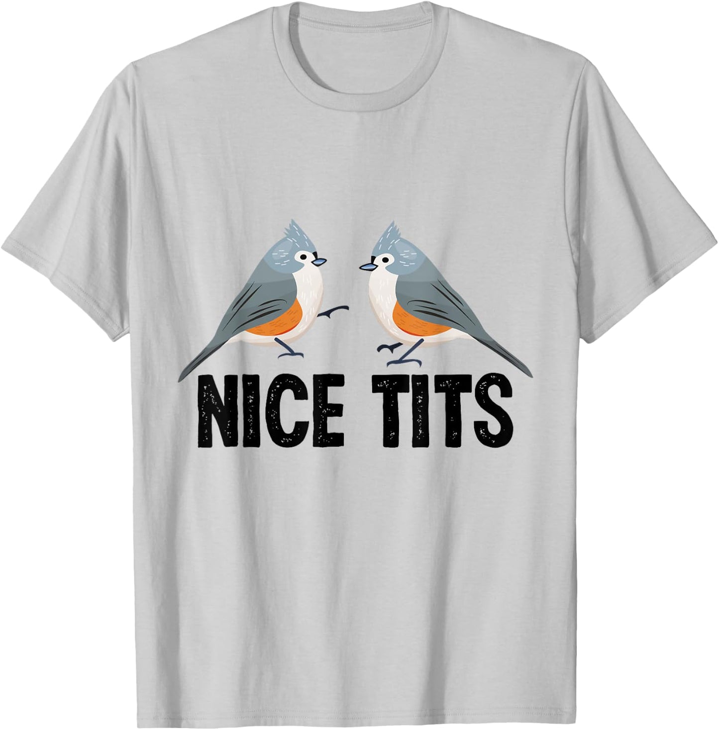 Tufted Titmouse Cute Bird watching Gift Men Women T-Shirt - T-Shirt | Ash