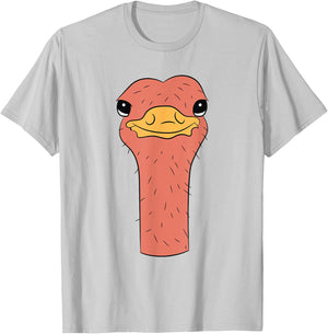 Ostrich Head Ostrich Funny Ostrich Costume T-Shirt - T-Shirt | Ash