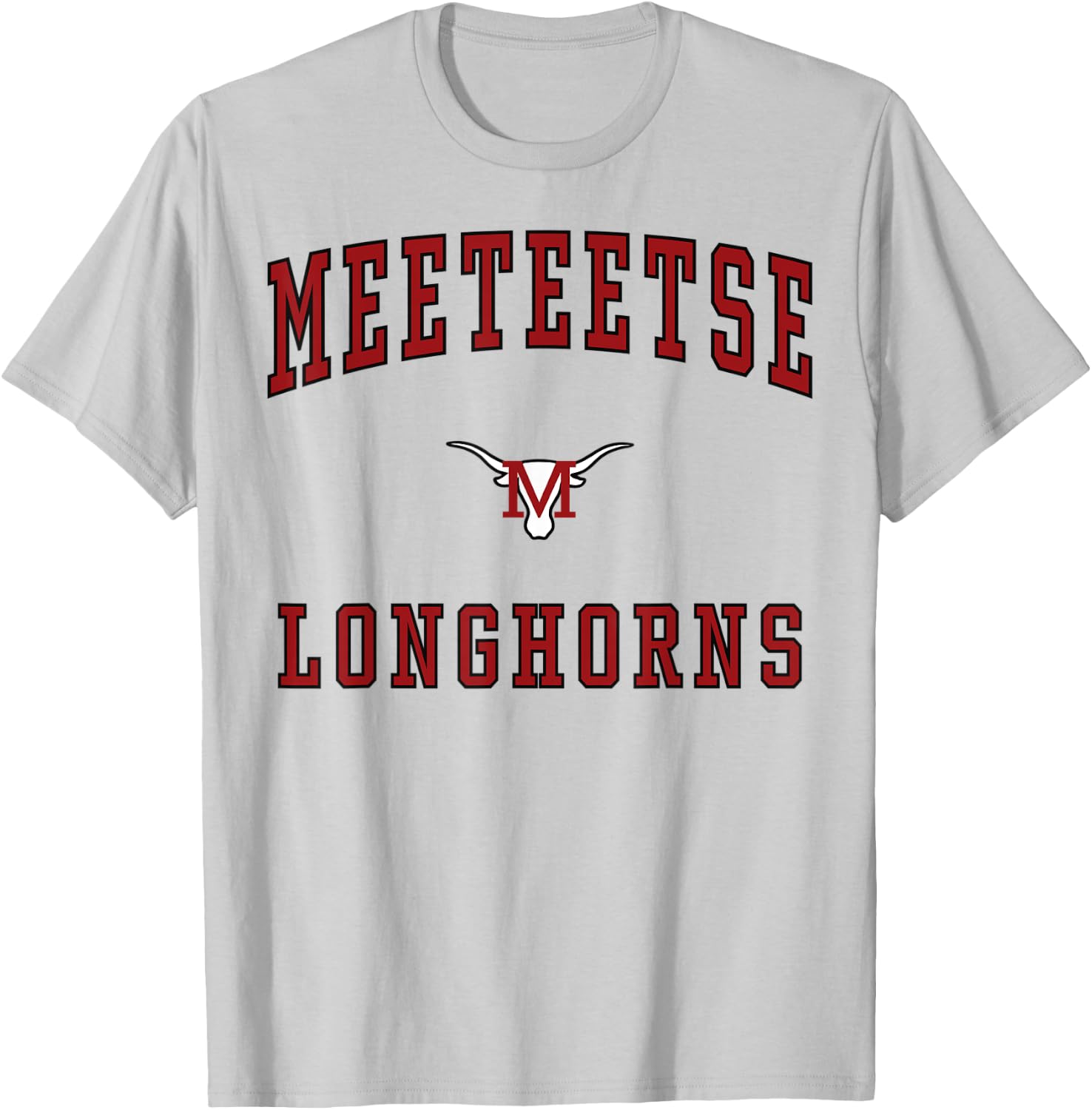 Meeteetse High School Longhorns T-Shirt - T-Shirt | Ash