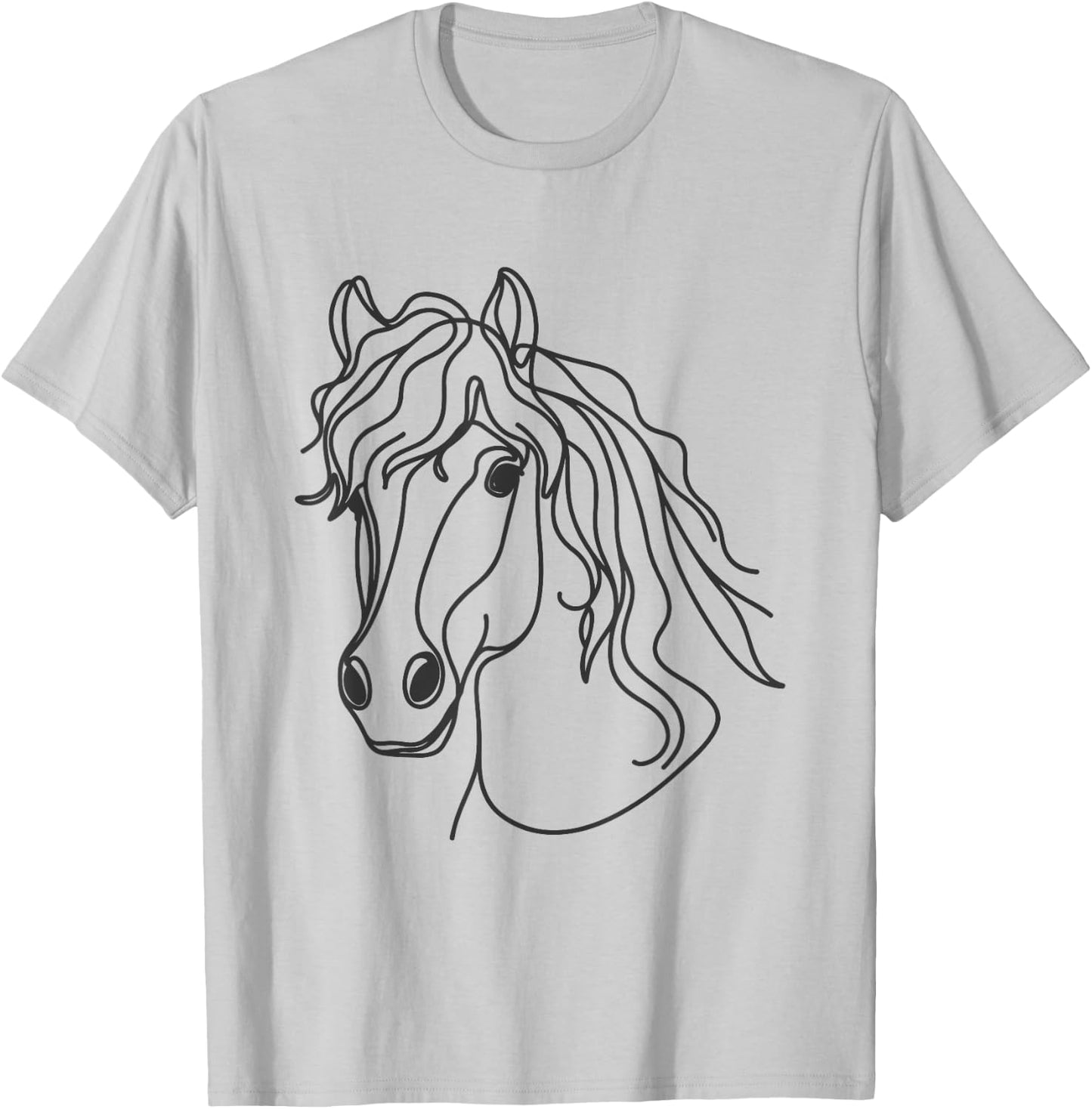 Line Art Dad Mom Horse - Haflinger Horse T-Shirt - T-Shirt | Ash