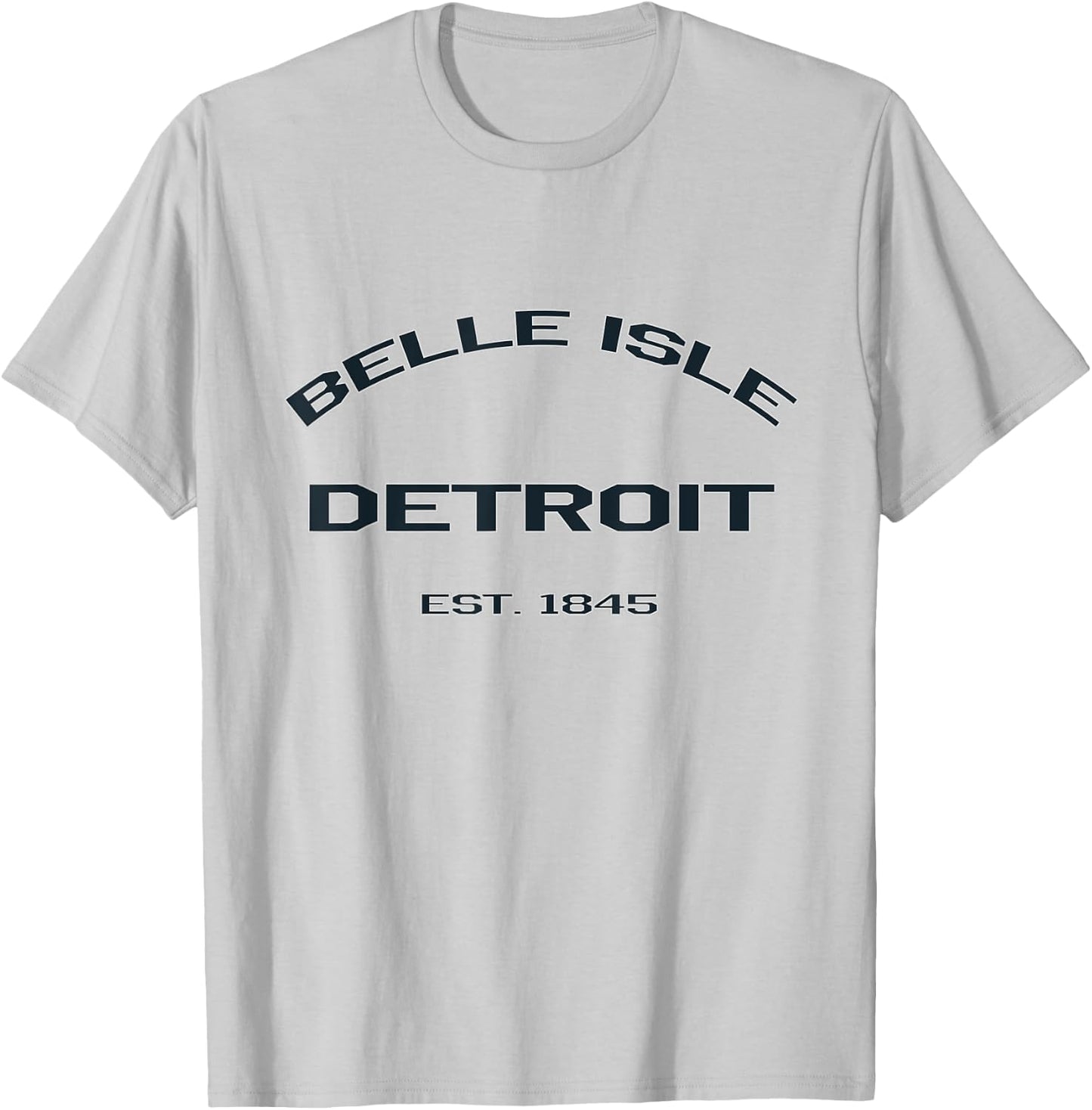 Belle Isle Detroit Dark Lettering Landmark T-Shirt - T-Shirt | Ash