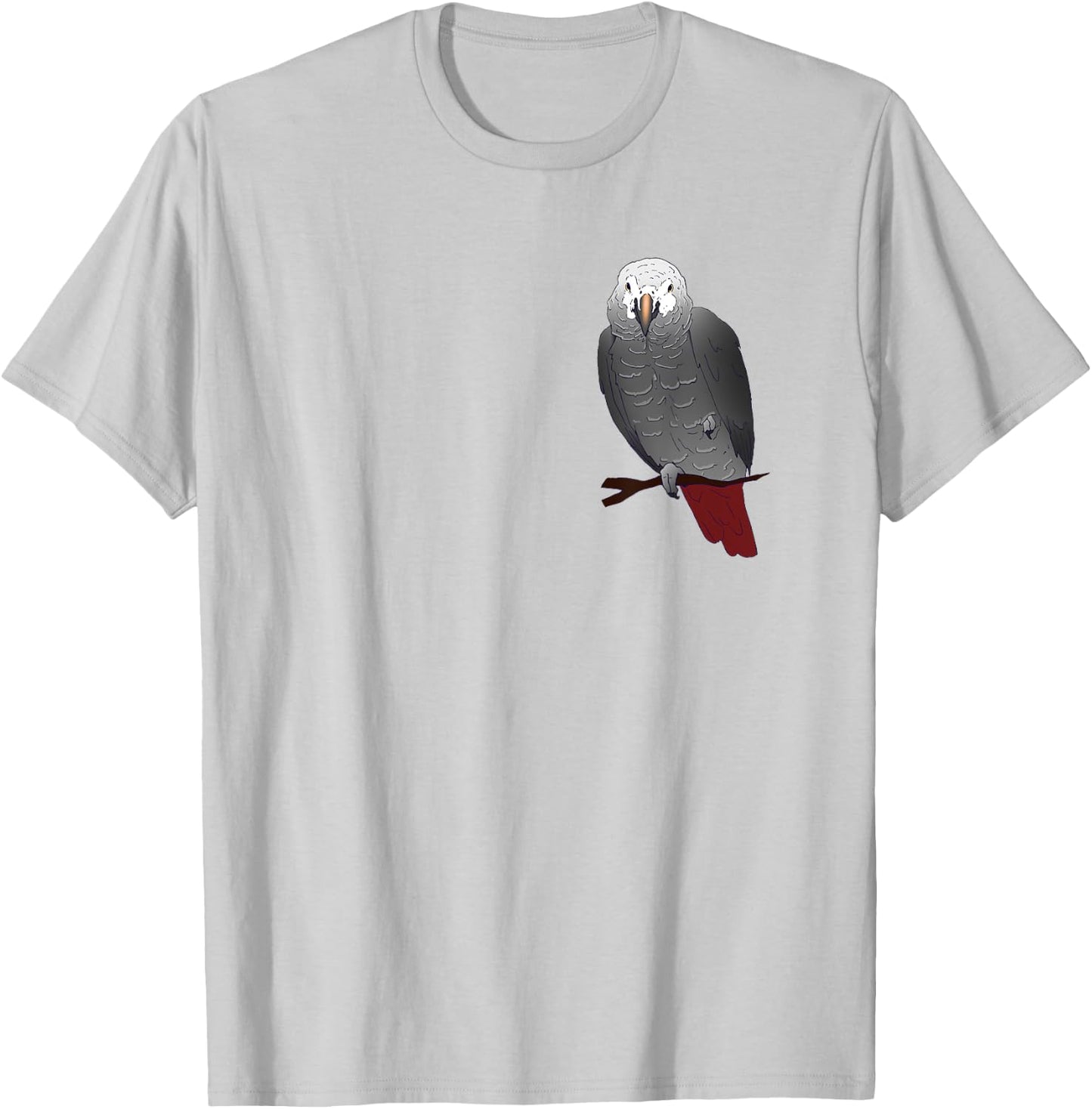 Timneh African Grey Parrot Perching on a Branch T-Shirt - T-Shirt | Ash