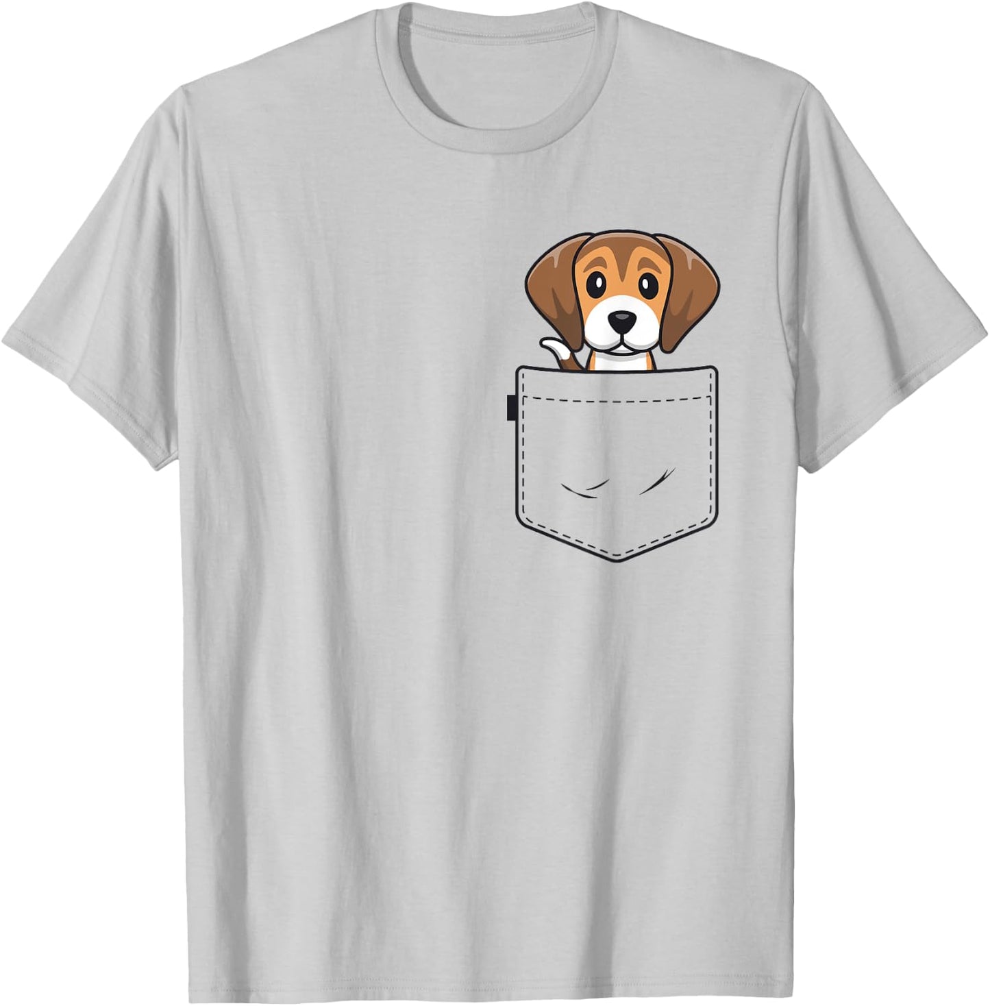 Beagle Dog In Pocket Shirts Men Women Beagle Lover Gift T-Shirt - T-Shirt | Ash