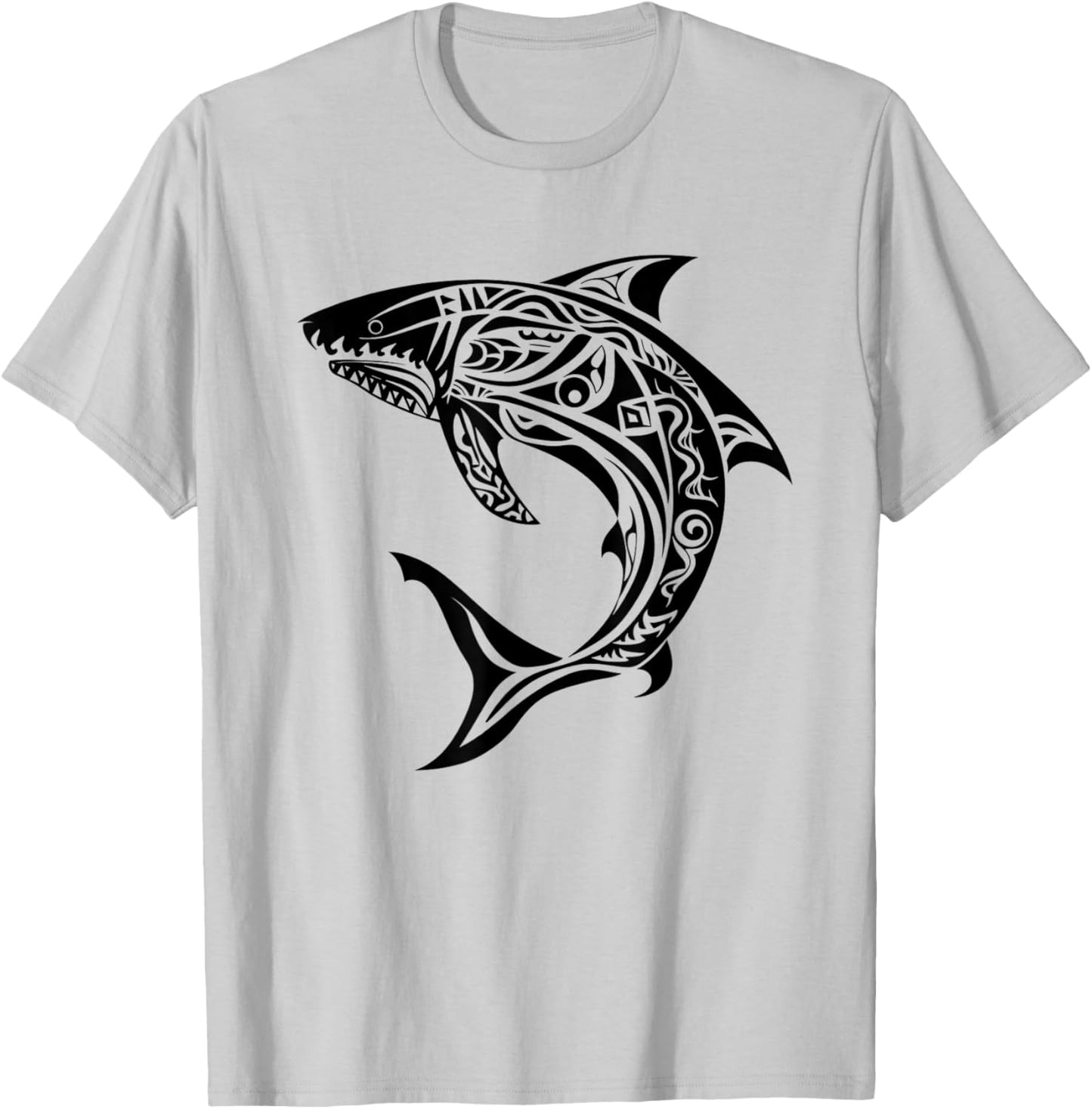 Tribal Shark Shirt - Maori Shirt - Hawaiian Tribal T-Shirt - T-Shirt | Ash