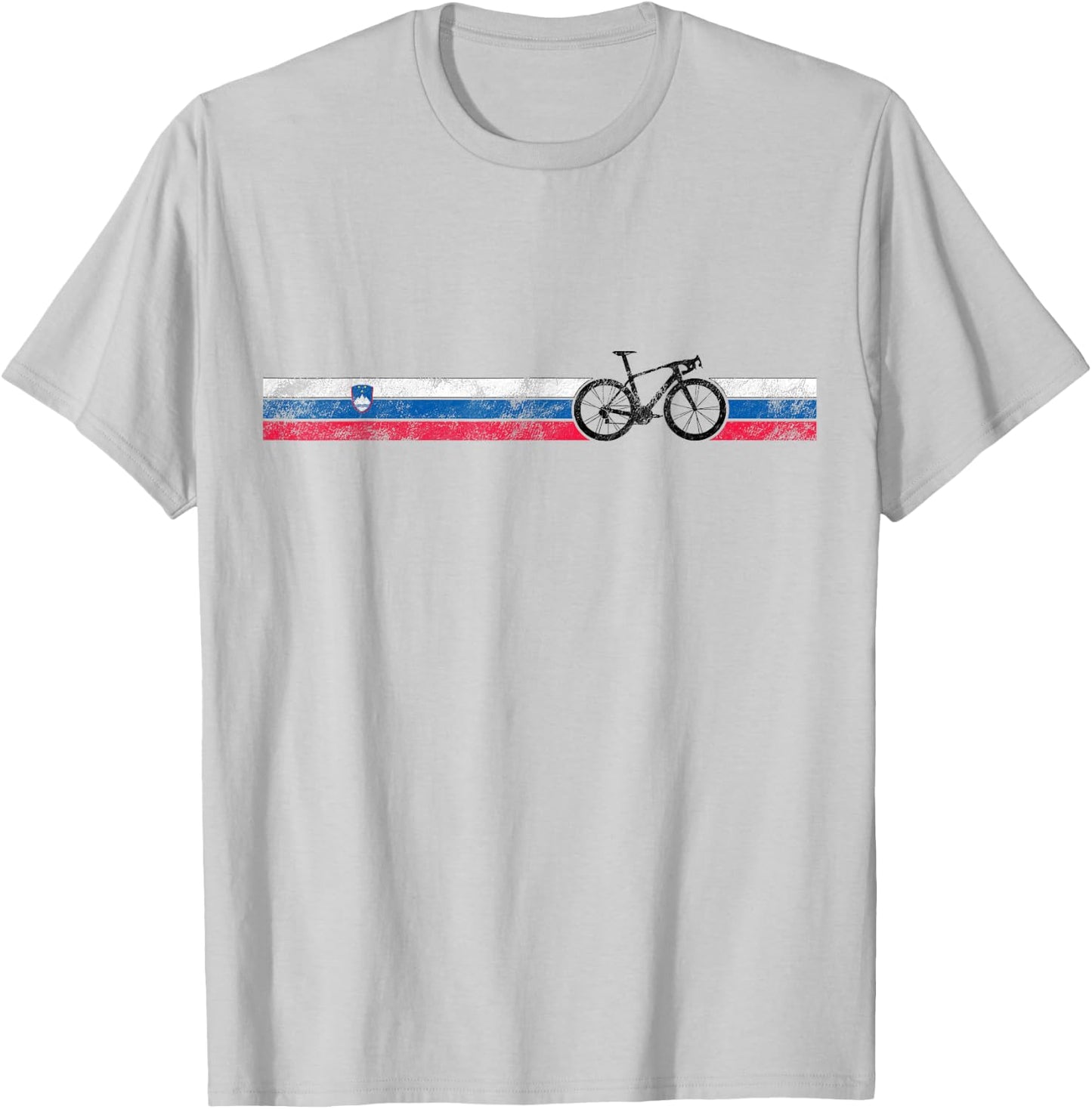 Cyclist Flag Republic Slovenia Slovene Cycling Gift T-Shirt - T-Shirt | Ash