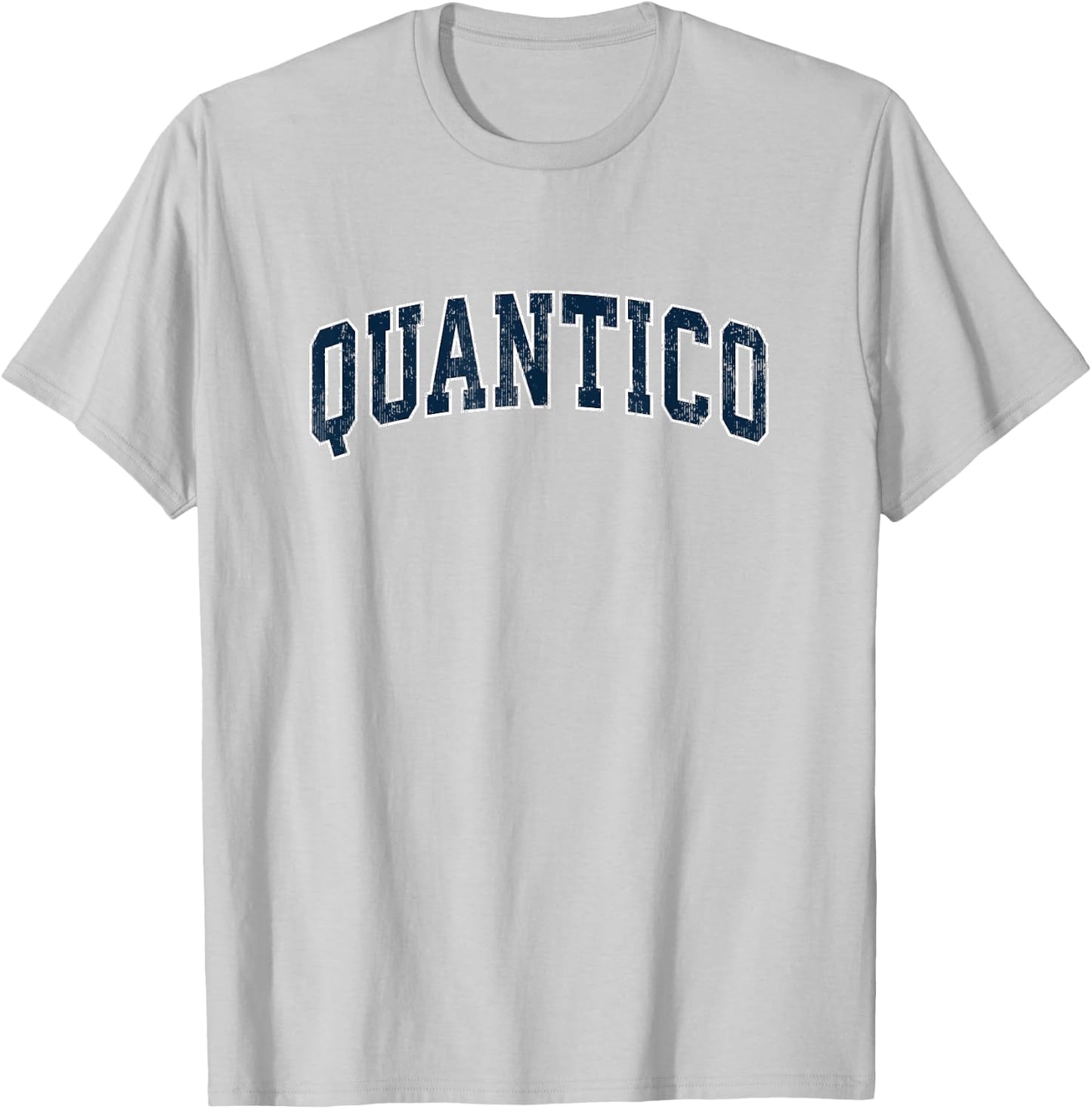 Quantico Virginia VA Vintage Sports Design Navy Design T-Shirt - T-Shirt | Ash