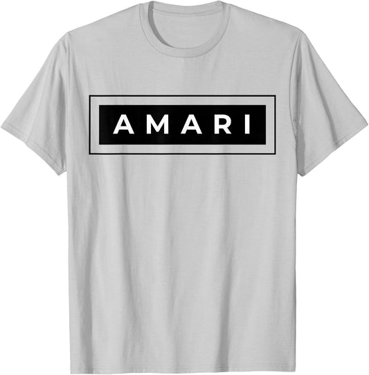 Amari First Name and Surname Design T-Shirt - T-Shirt | Ash