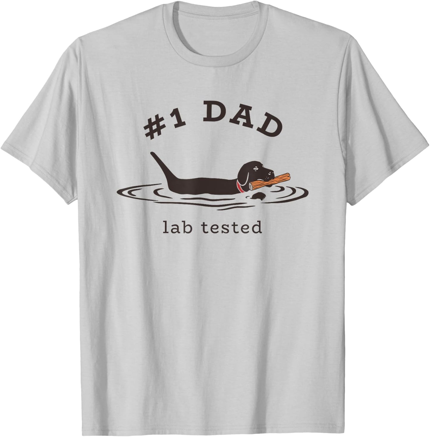 #1 Dad Lab Tested Pun - Labrador Retriever Dog Owner T-Shirt - T-Shirt | Ash