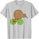Funny Kiwi Fruit And Kiwi Bird New Zealand Cycling Kiwi Bird T-Shirt - T-Shirt | Ash