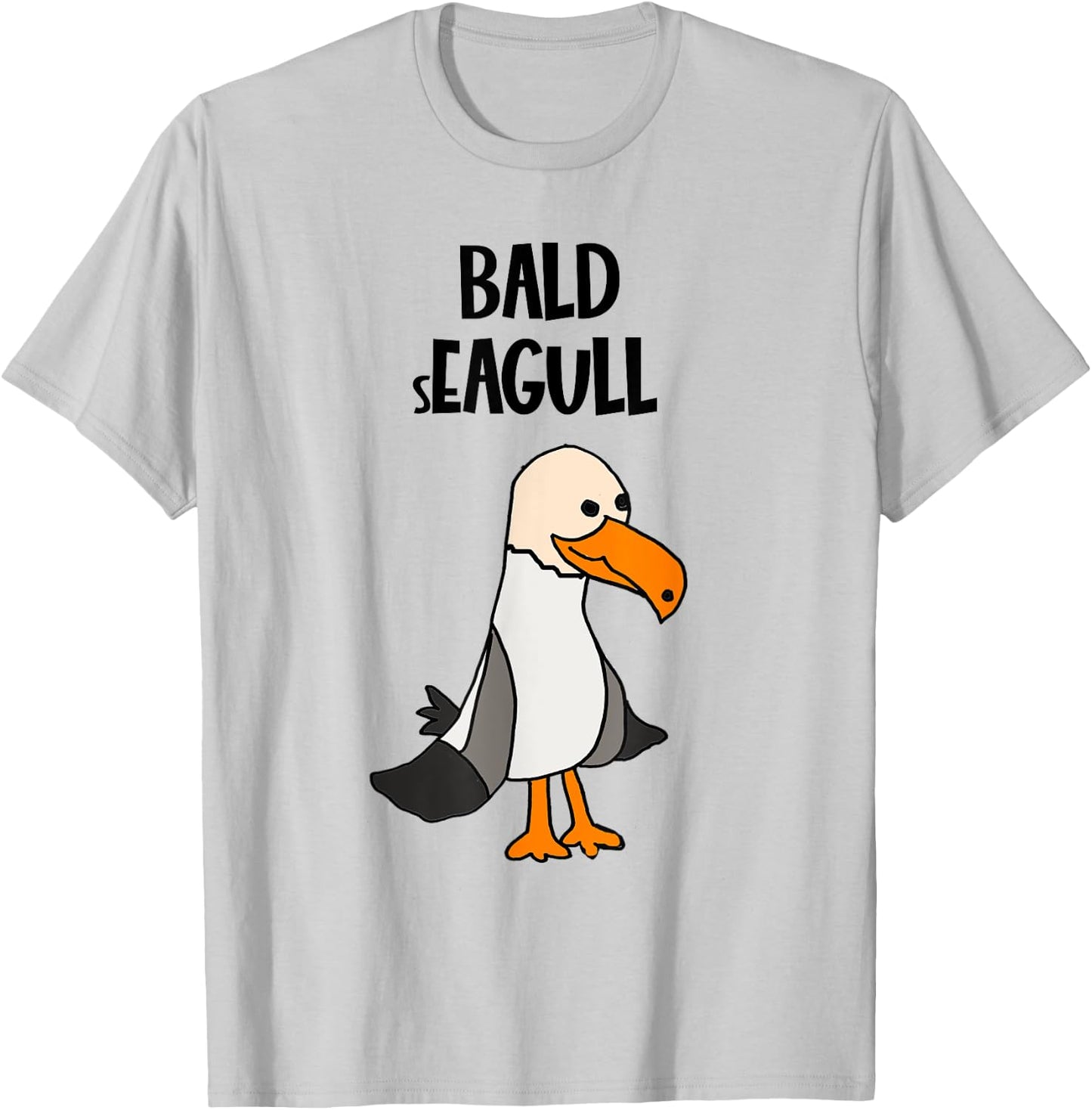Smileteesfunny Funny Bald Seagull Bald Eagle Beach Pun T-Shirt - T-Shirt | Ash