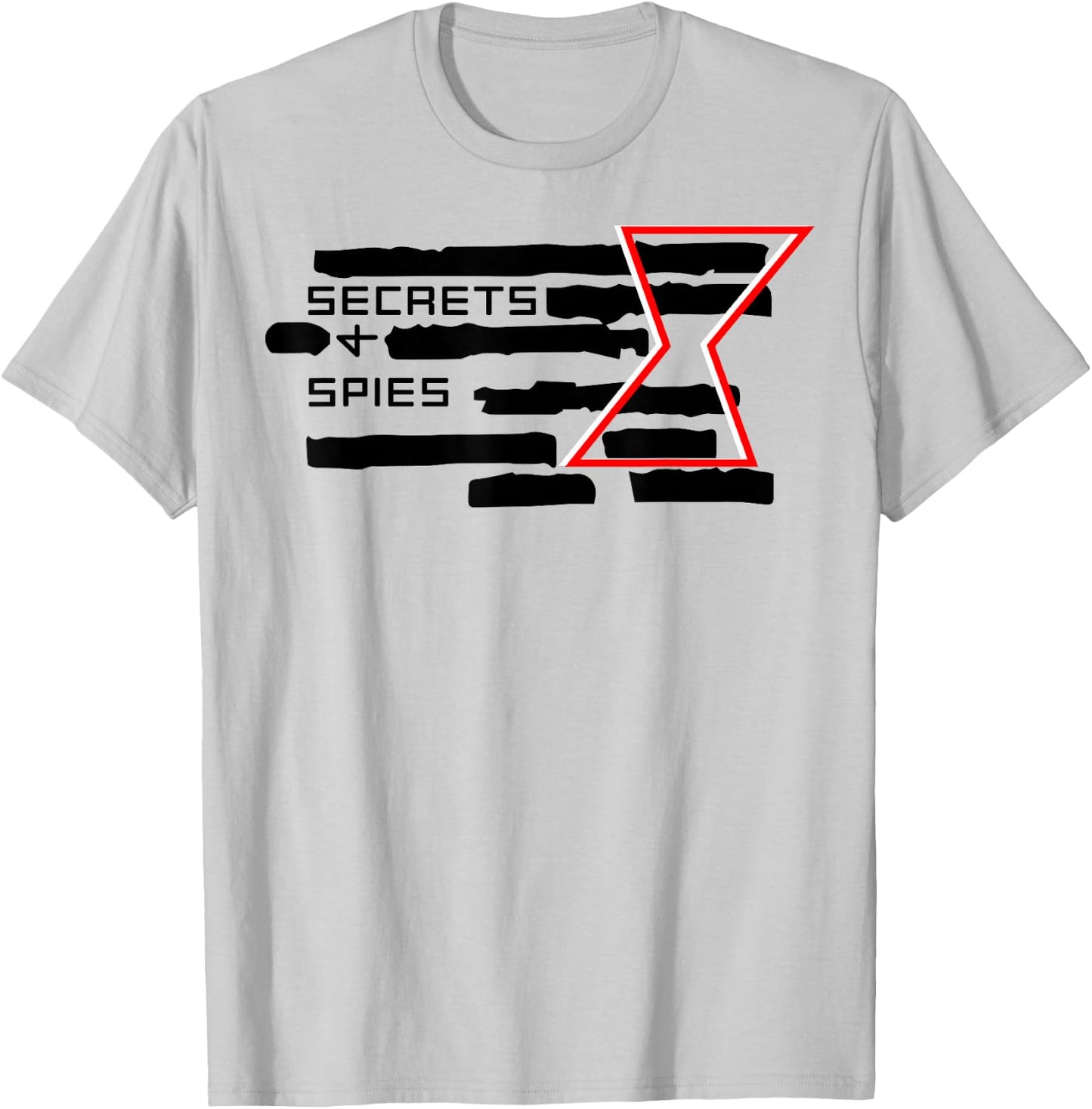 Marvel Black Widow Secrets And Spies Crossed Out Logo T-Shirt - T-Shirt | Ash