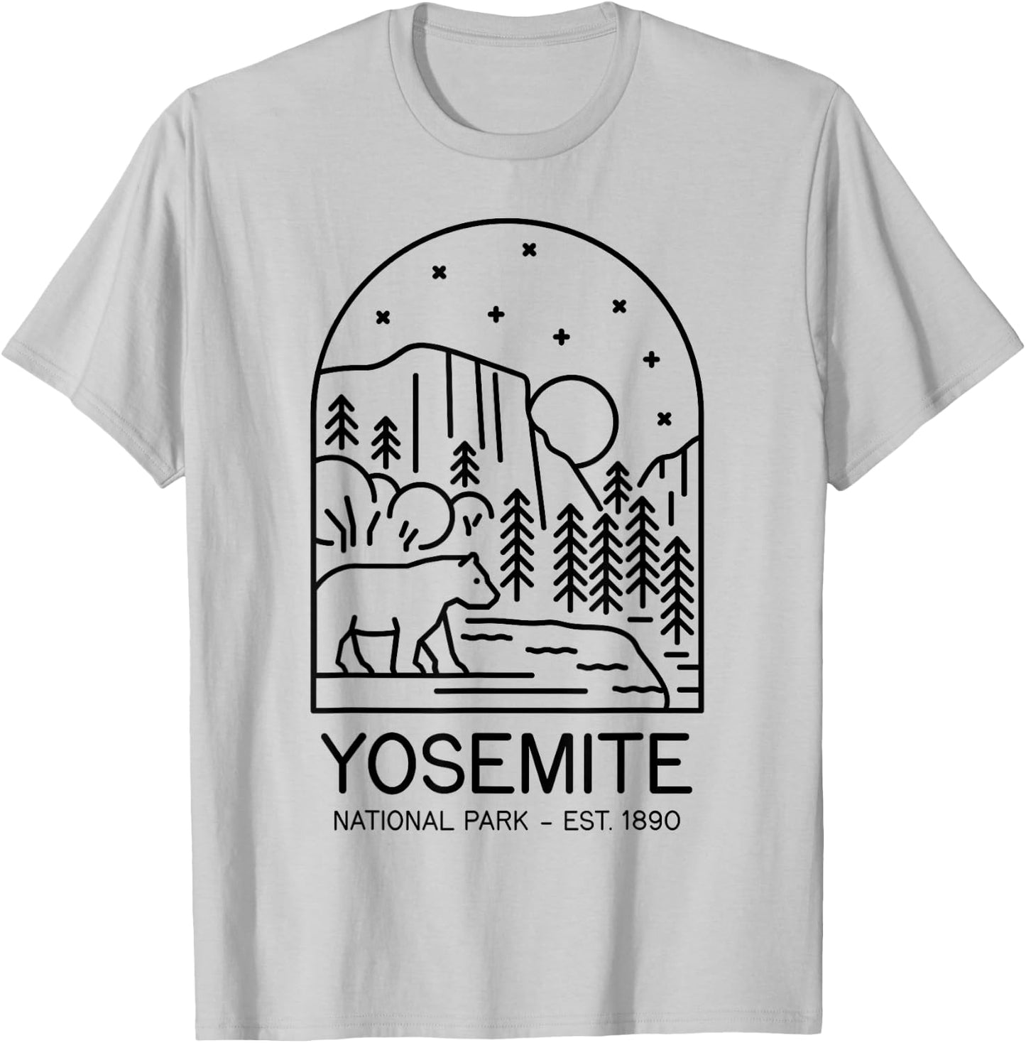 Yosemite National Park 1890 California Mariposa Sierra T-Shirt - T-Shirt | Ash