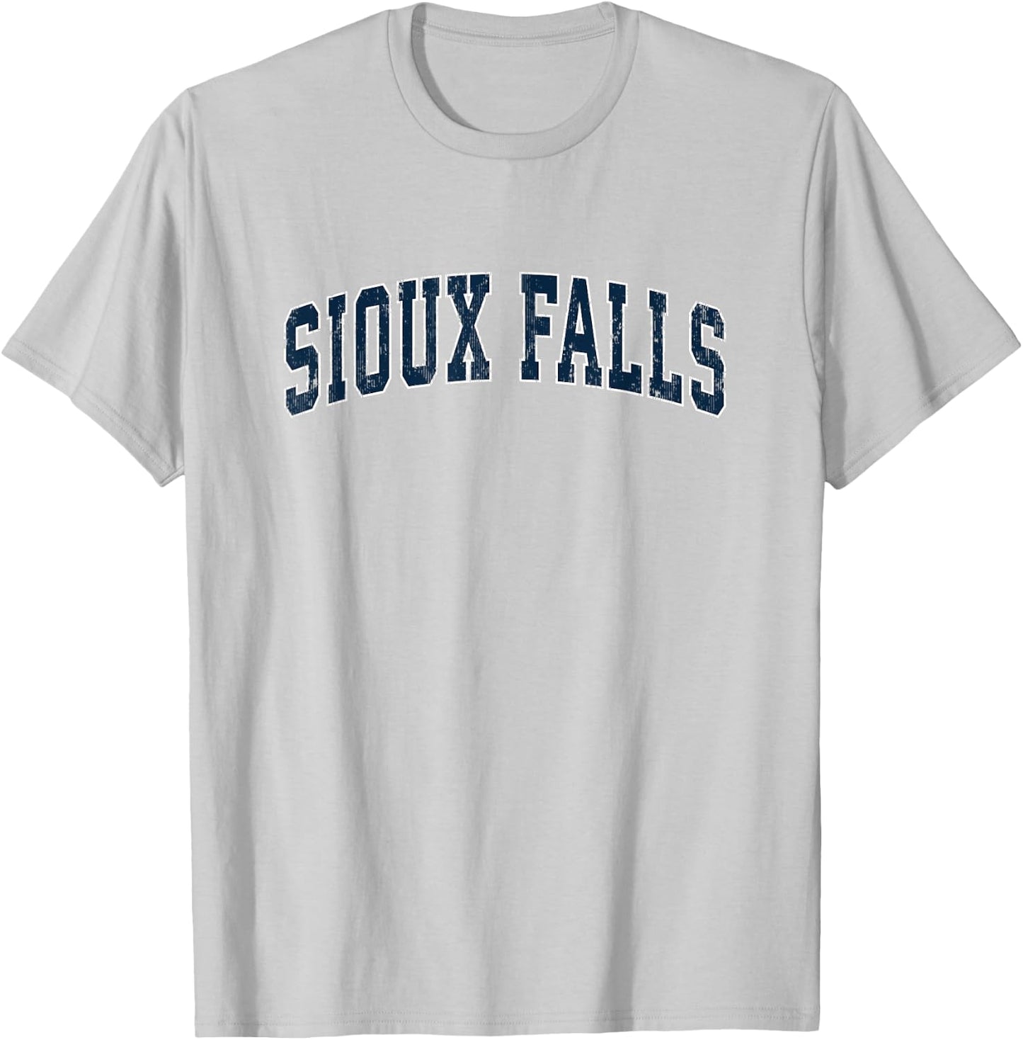 Sioux Falls South Dakota SD Vintage Sports Design Navy Desig T-Shirt - T-Shirt | Ash