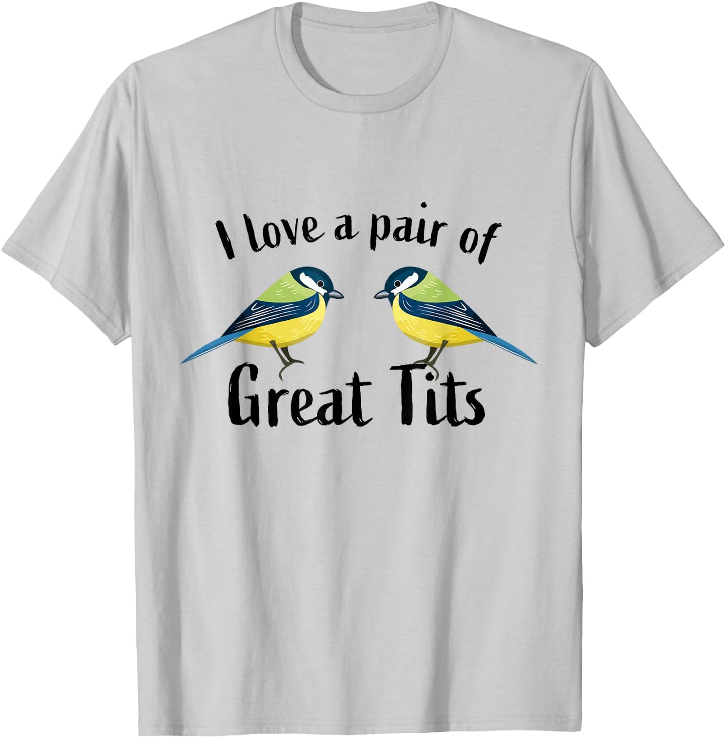 Pair of great tits | bird watching Gift T-Shirt - T-Shirt | Ash