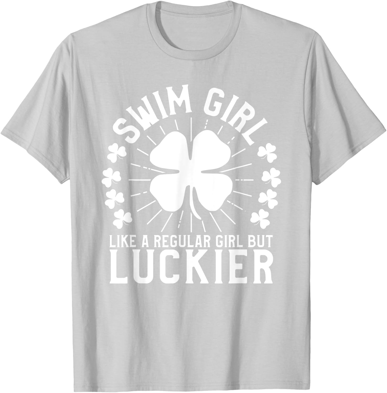 Swim Girl St Patrick's Day Female Swimmer Swimming Lover T-Shirt - T-Shirt | Ash