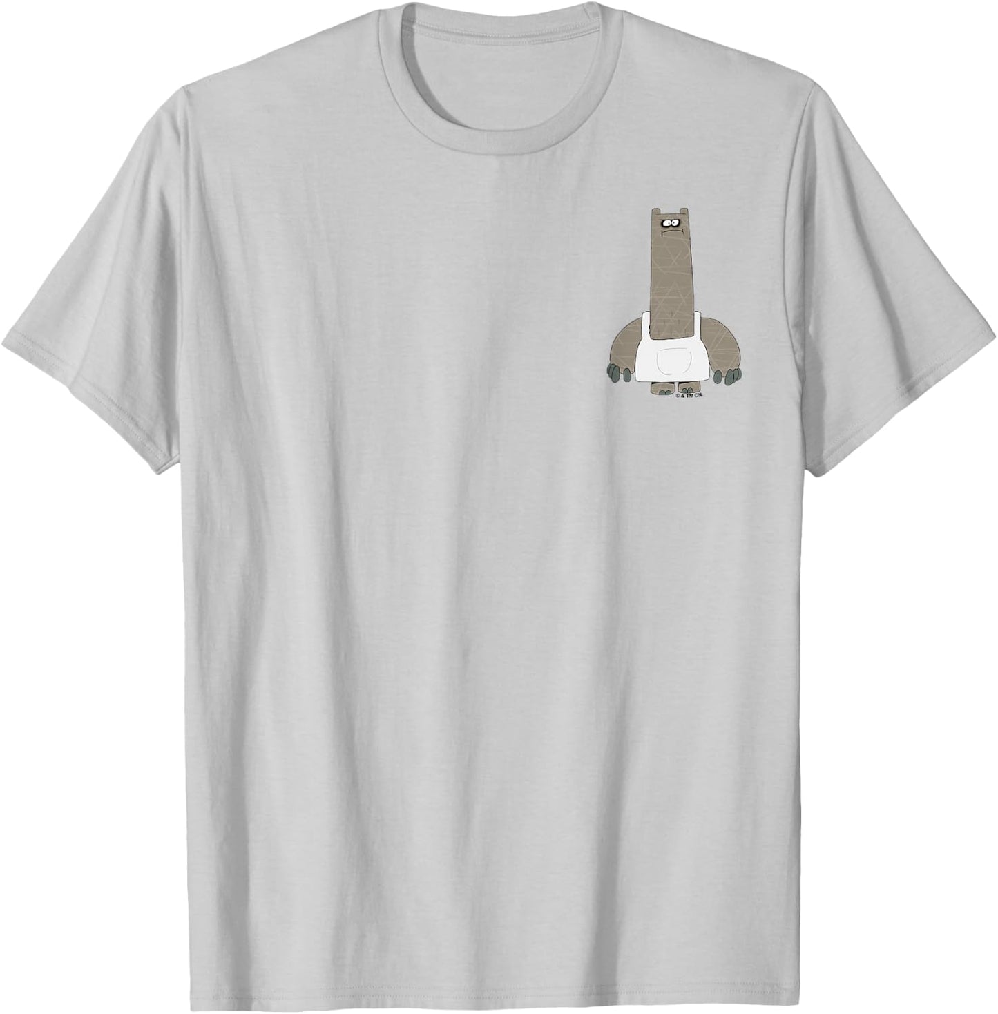 Chowder Shnitzel Angry Pose Full Body Shot Pocket Logo T-Shirt - T-Shirt | Ash