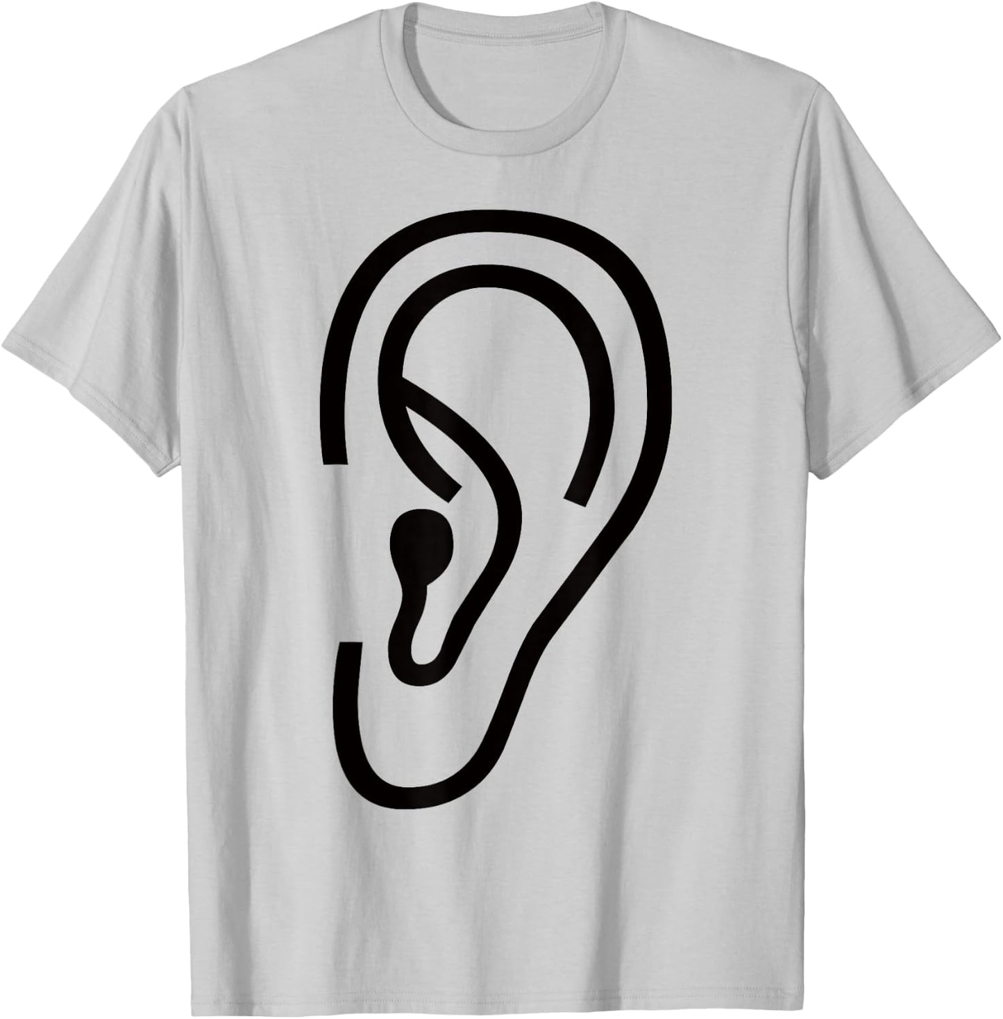 Big Funny Human Ear T-Shirt - T-Shirt | Ash