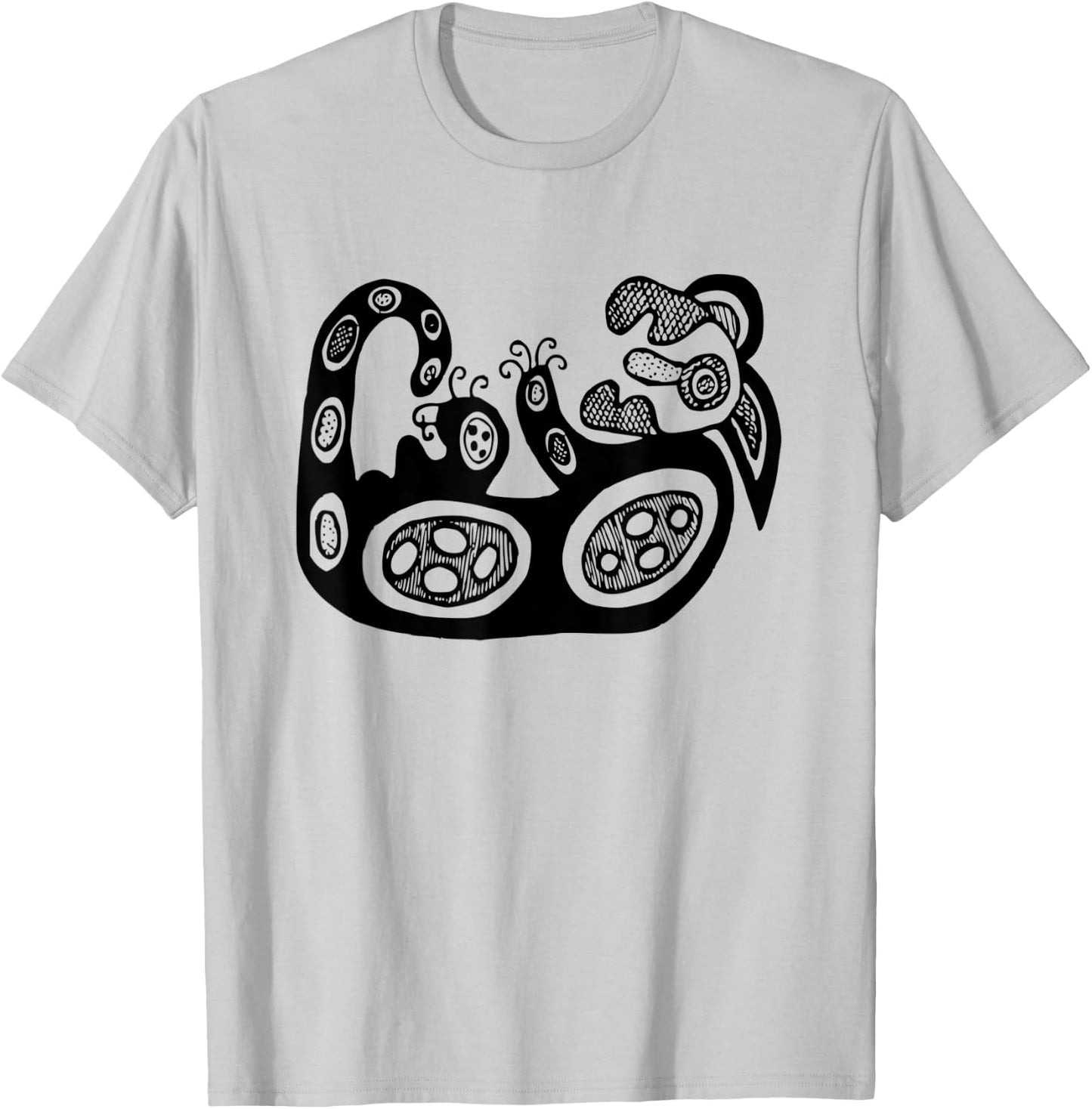Dingo Dog - Australian Aborigine Rock Art Aboriginal T-Shirt - T-Shirt | Ash