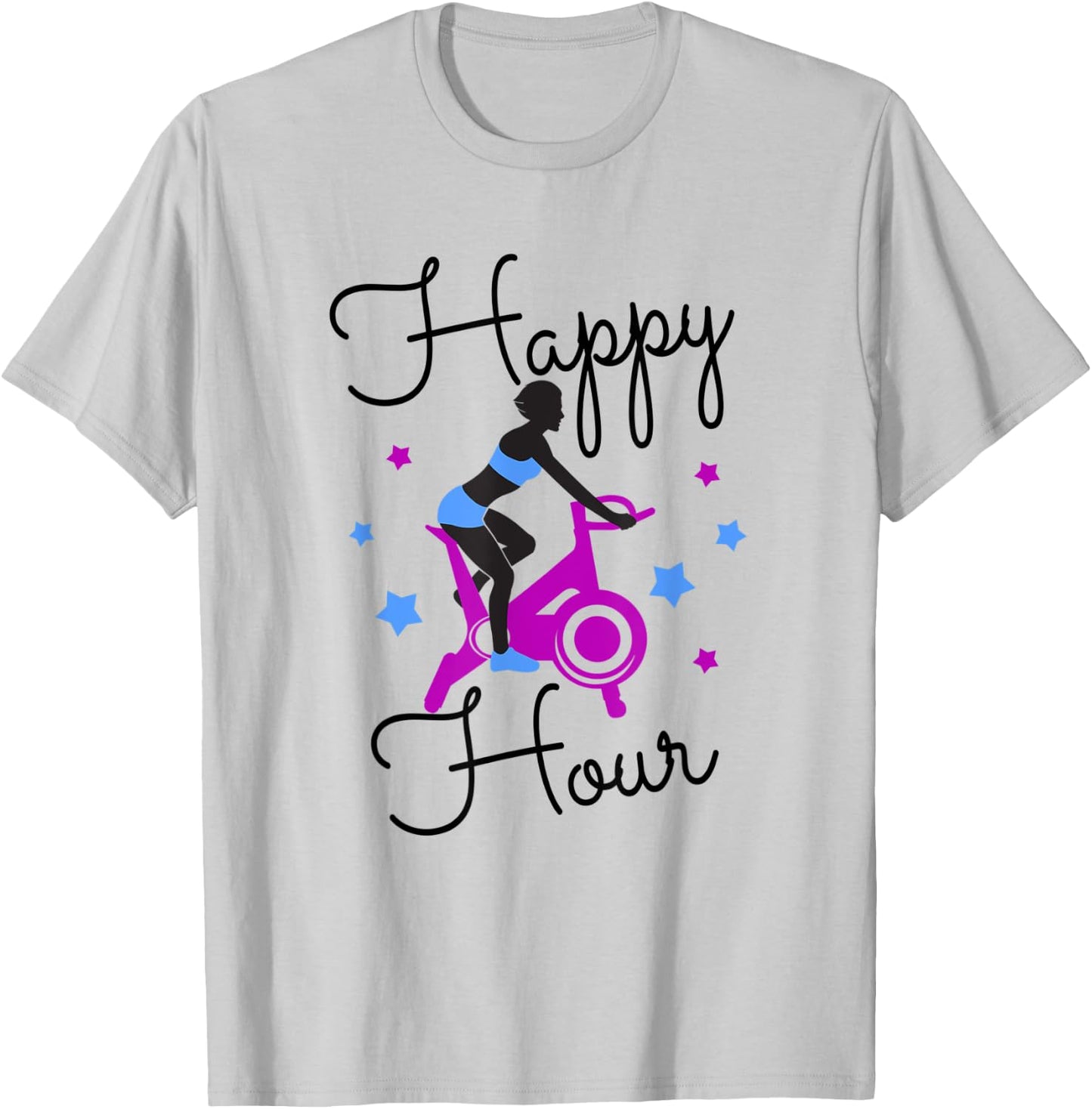 Funny Spin Class Happy Hour Indoor Cycling Spinning T-Shirt - T-Shirt | Ash