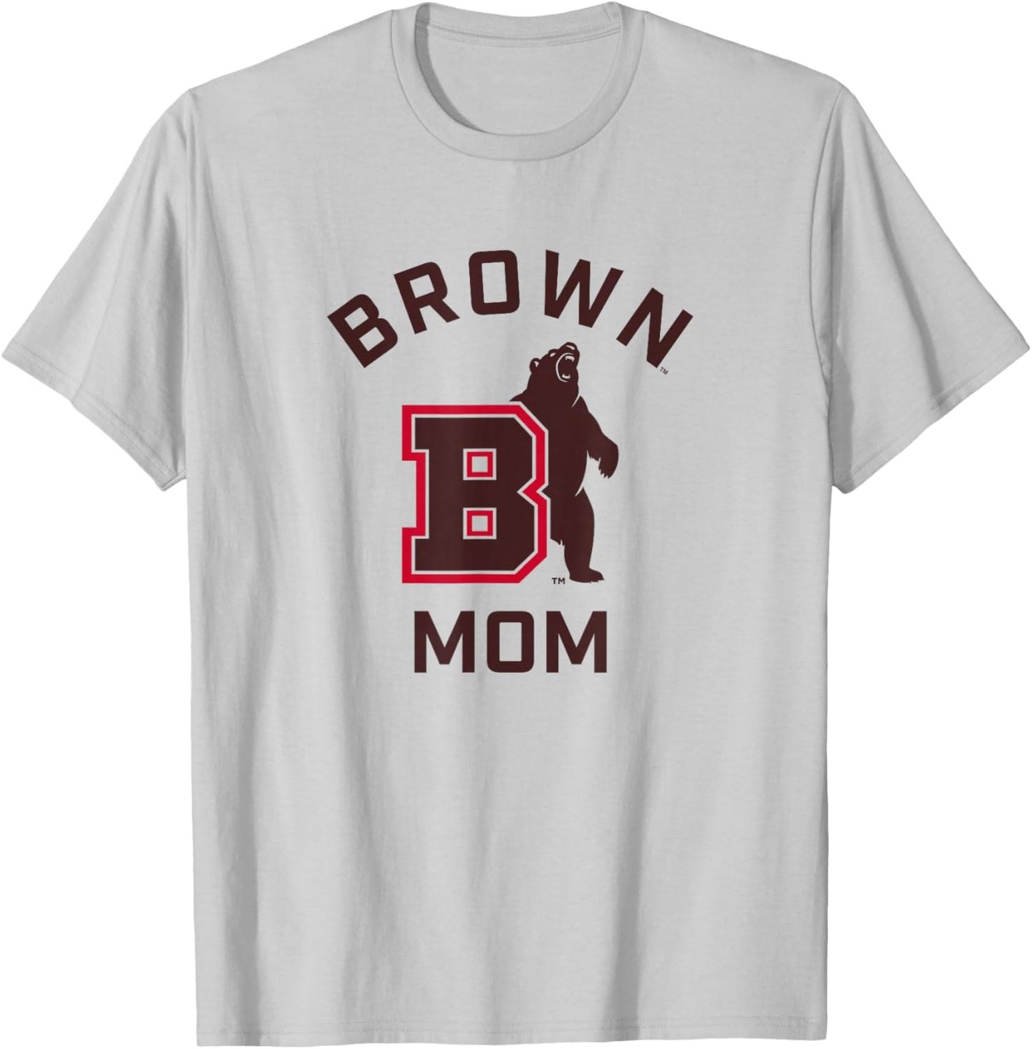 Brown University Bears Arched Mom T-Shirt - T-Shirt | Ash