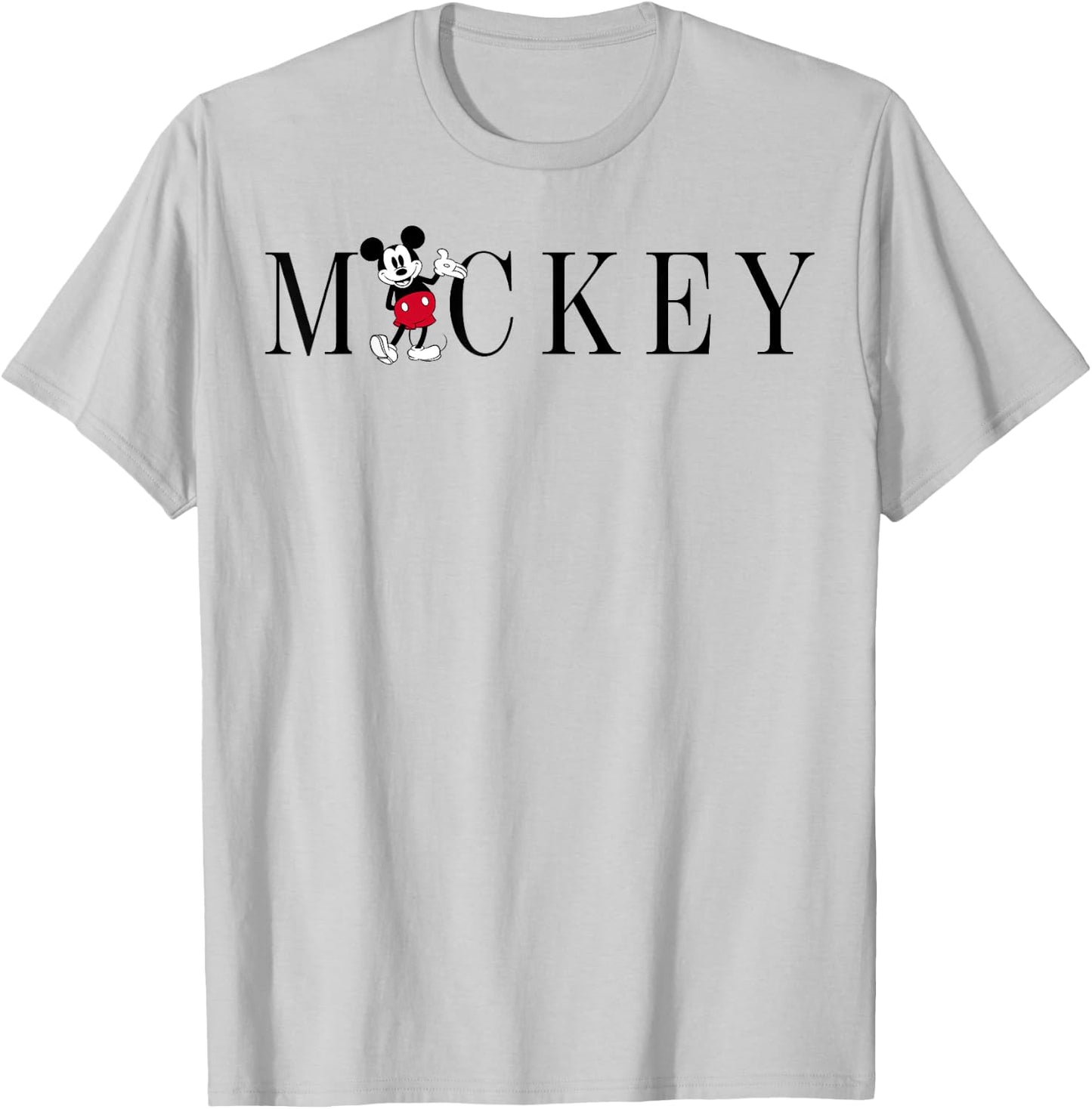 Disney Mickey and Friends Mickey Mouse Simple Text T-Shirt - T-Shirt | Ash
