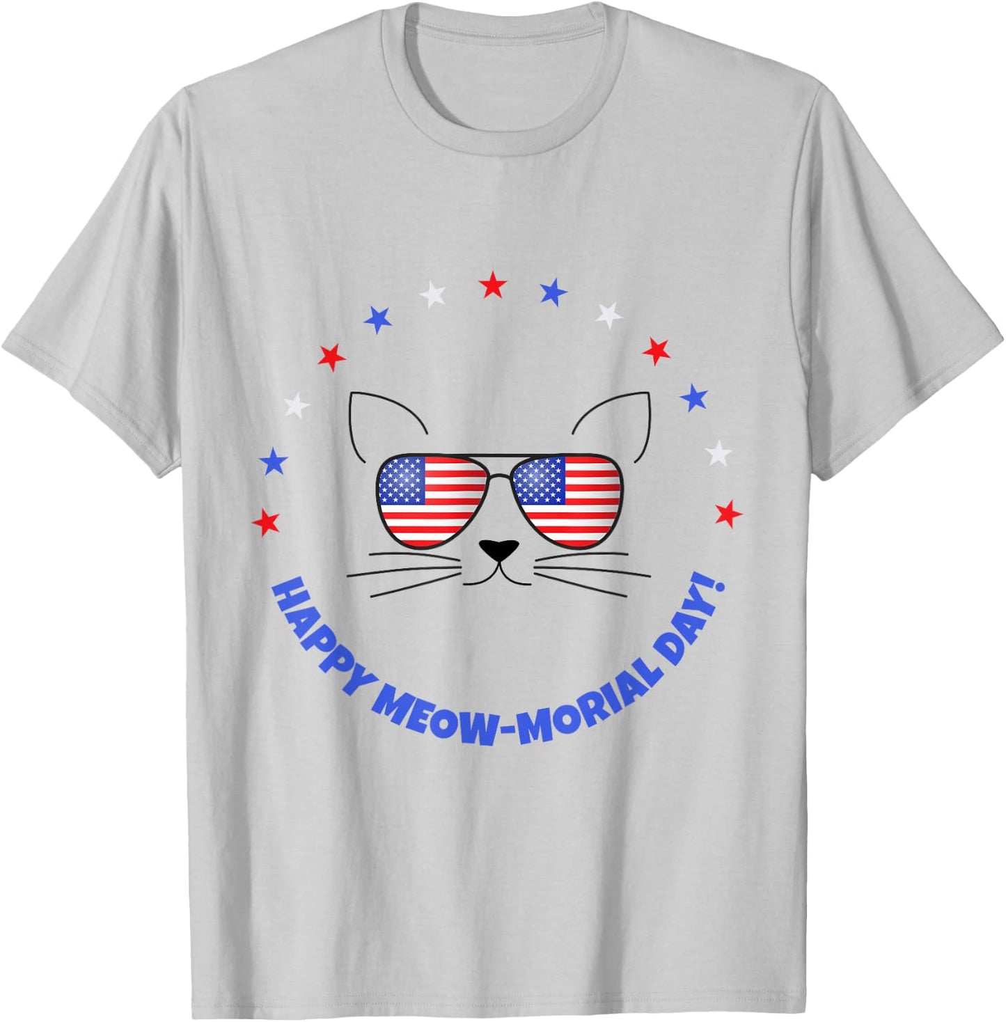 Funny Memorial Day Cat MEOWMorial Day T-Shirt - T-Shirt | Ash