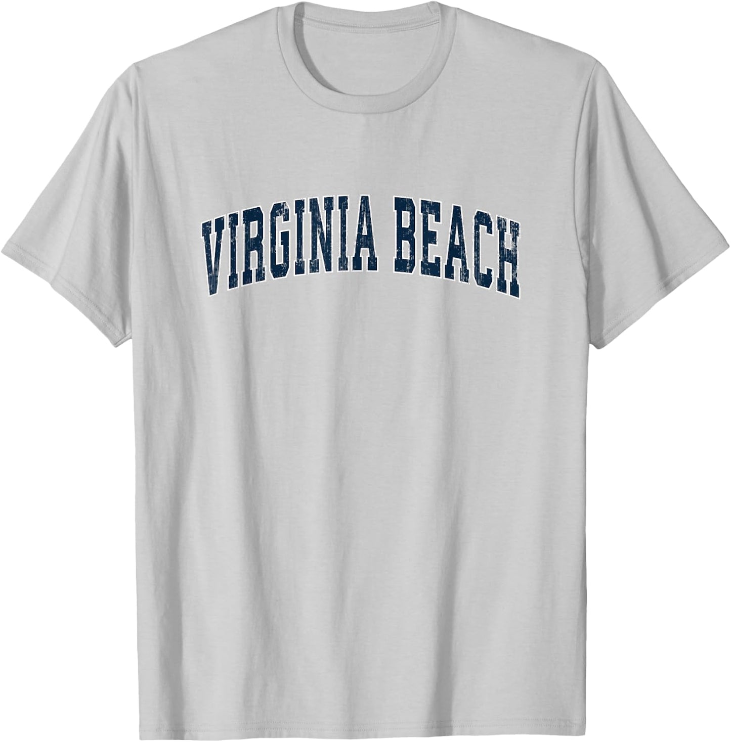 Virginia Beach Virginia VA Vintage Sports Design Navy Design T-Shirt - T-Shirt | Ash