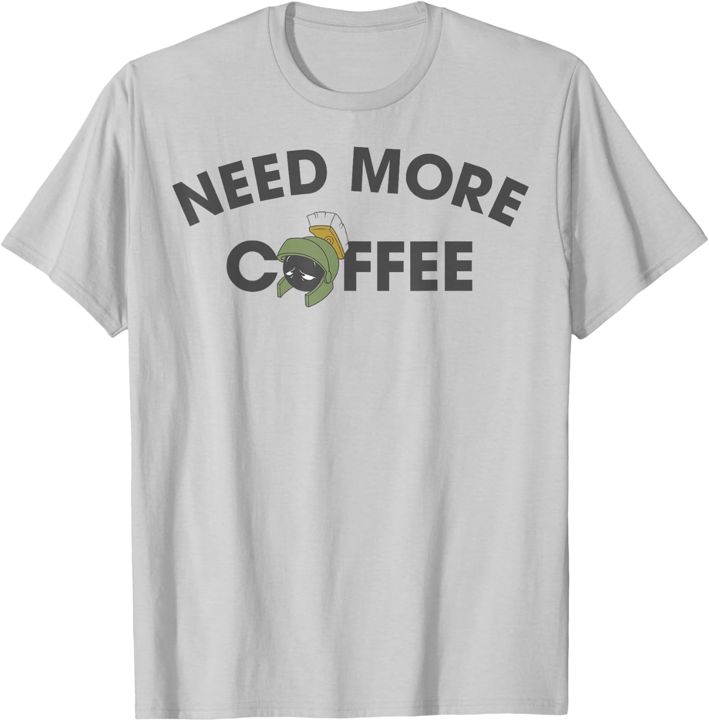 Looney Tunes Marvin The Martian Need More Coffee T-Shirt - T-Shirt | Ash