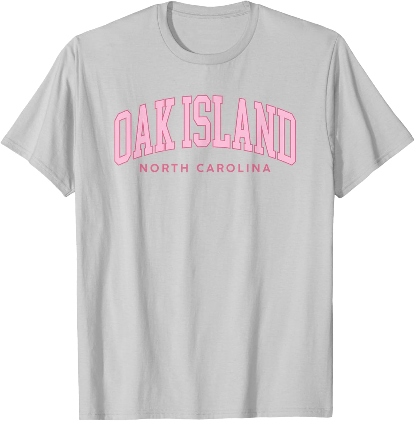 Oak Island North Carolina Retro Preppy Throwback Pink Girls T-Shirt - T-Shirt | Ash